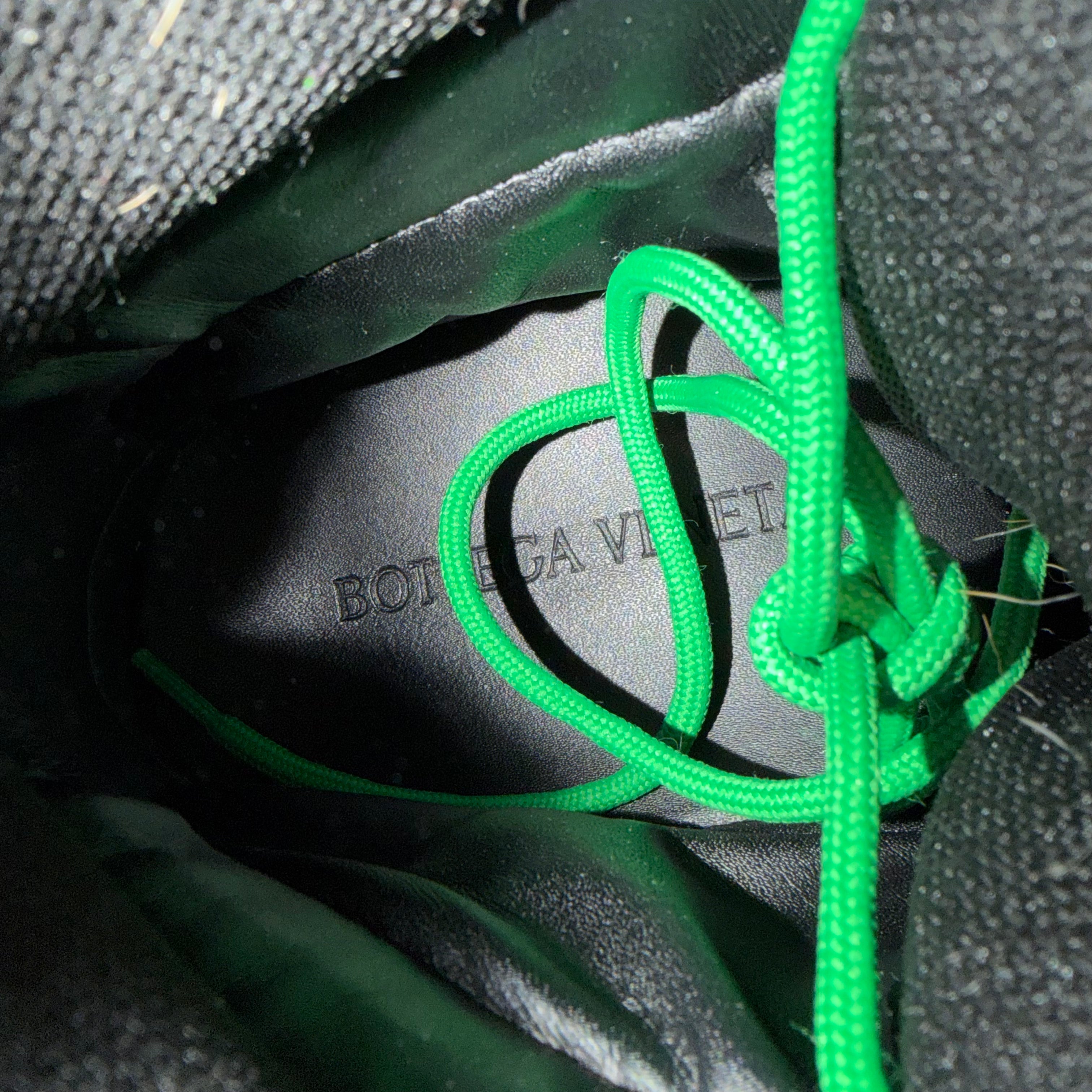 BOTTEGA VENETA/Lace Up Boots/EU 43/Nylon/BLK/Puddle Green Laces Bomber Boot view 5