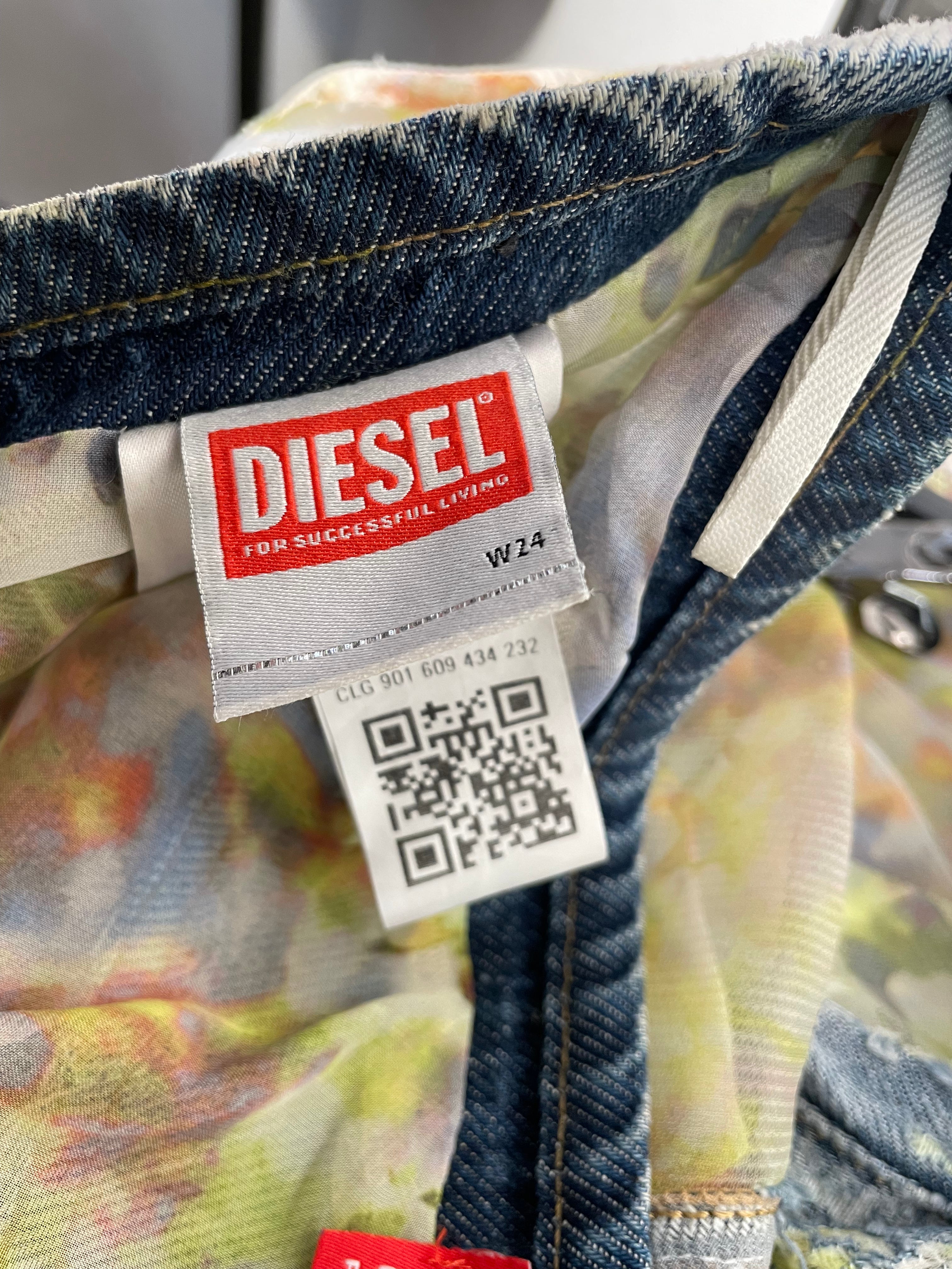 DIESEL/Bootcut Pants/24/All Over Print/Cotton/GRN/MESH D-SHARK-FSE view 4