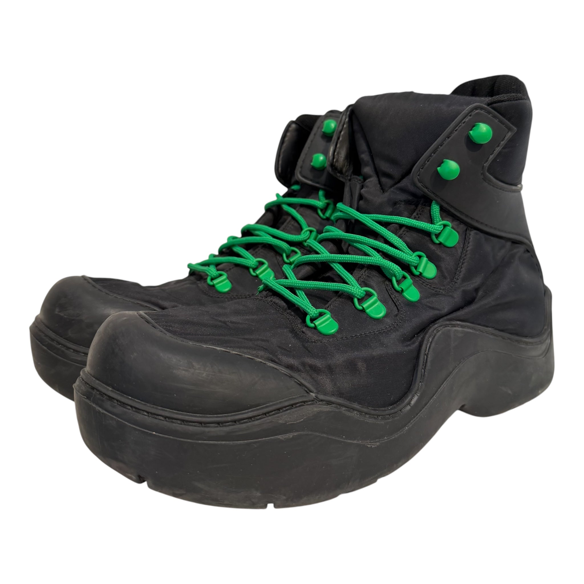 BOTTEGA VENETA/Lace Up Boots/EU 43/Nylon/BLK/Puddle Green Laces Bomber Boot view 2
