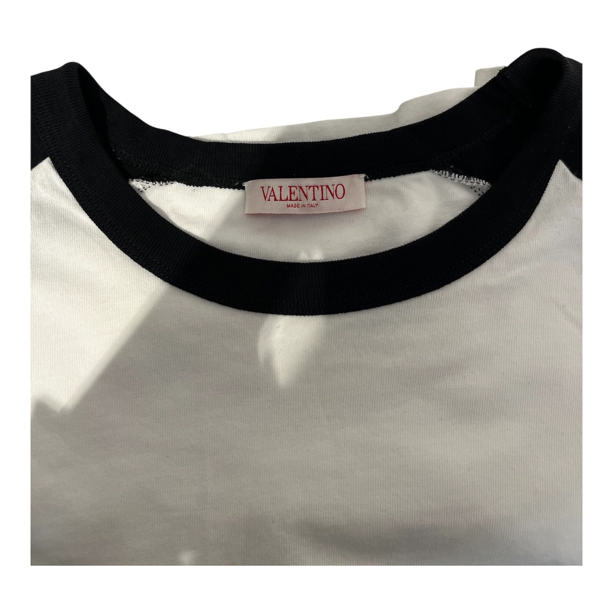 VALENTINO/T-Shirt/XL/Cotton/WHT/High Neck/Graphic/3V3MG11Z9J5 v logo raglan view 3