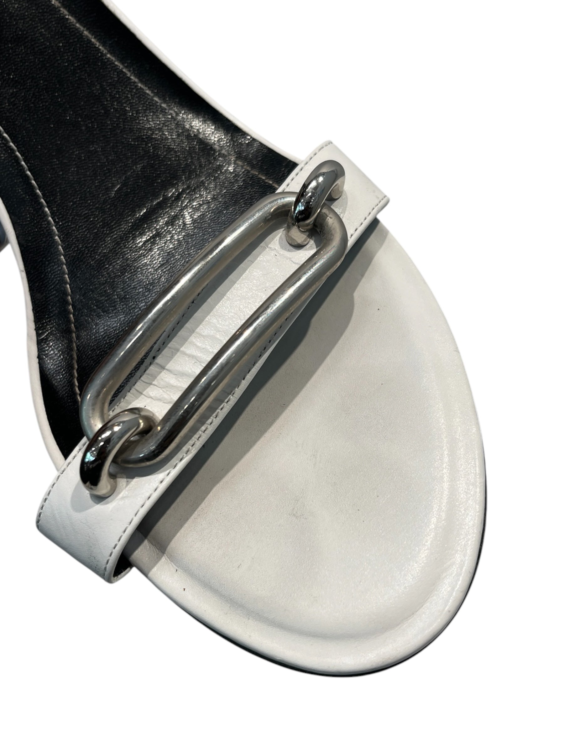 BALENCIAGA/Heels/EU 41/Leather/WHT/Ankle Strap/SILVER BUCKLE view 4