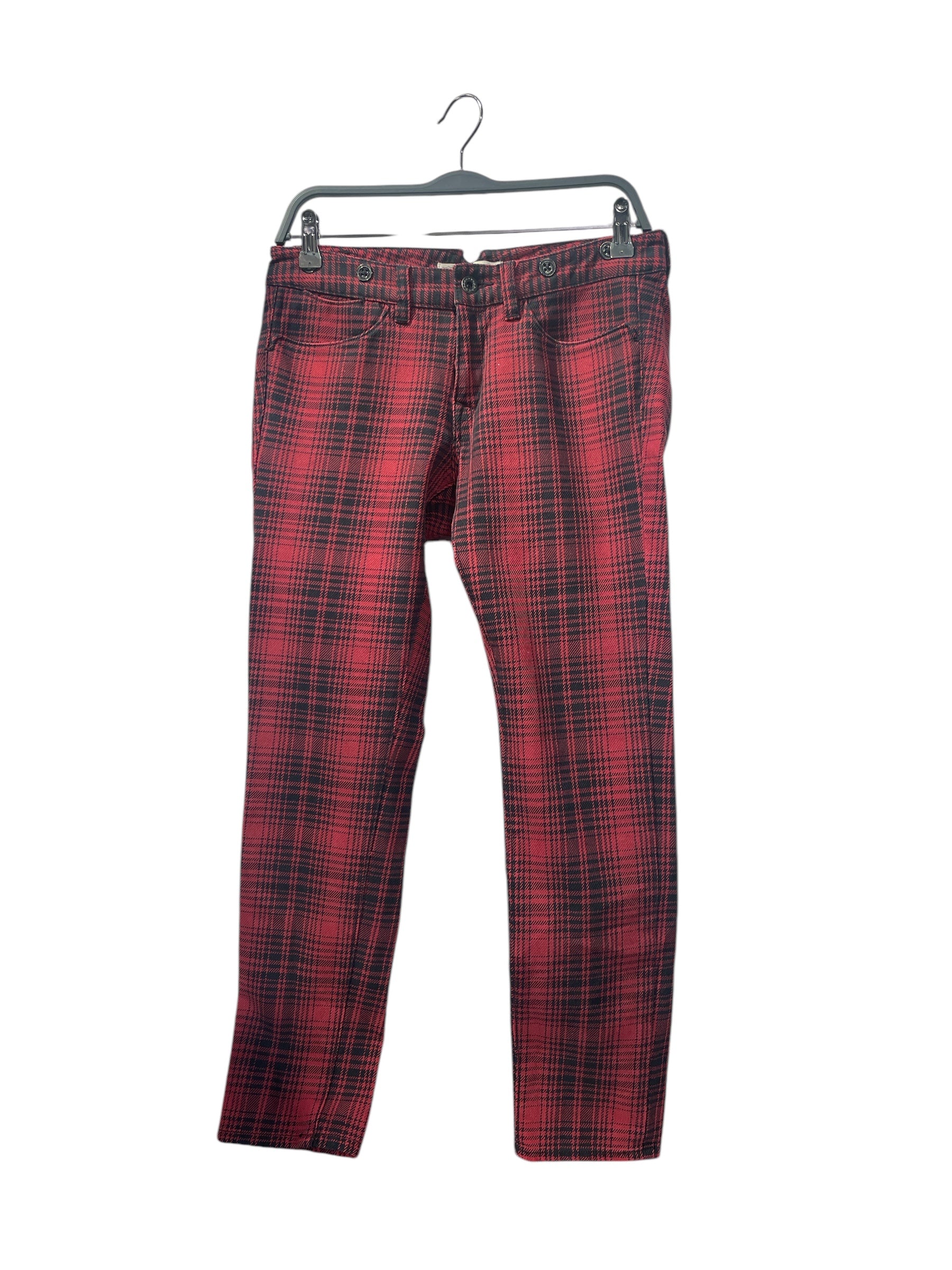 RUGBY RALPHLAUREN/Skinny Pants/29/Plaid/Cotton/RED/ view 1