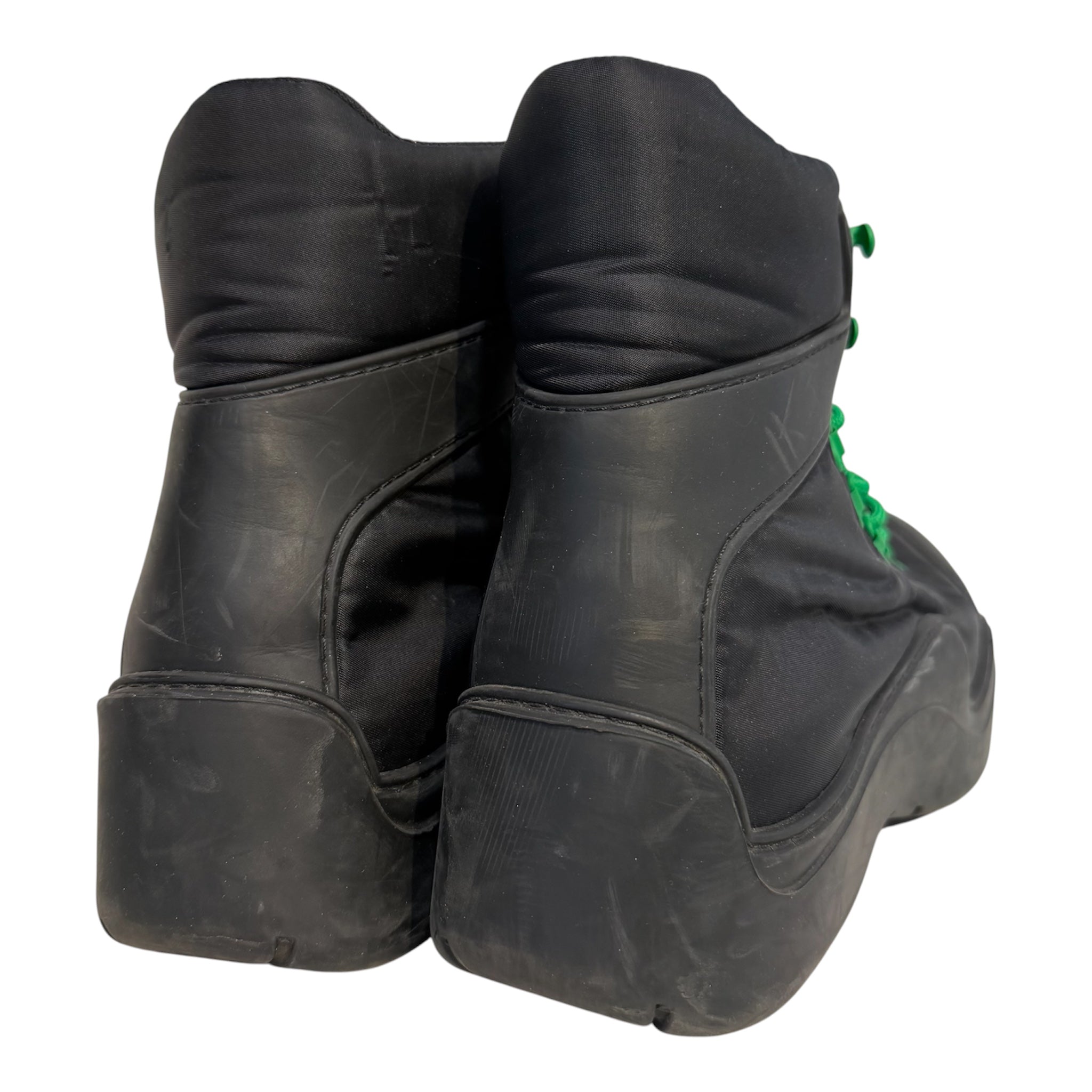 BOTTEGA VENETA/Lace Up Boots/EU 43/Nylon/BLK/Puddle Green Laces Bomber Boot view 3