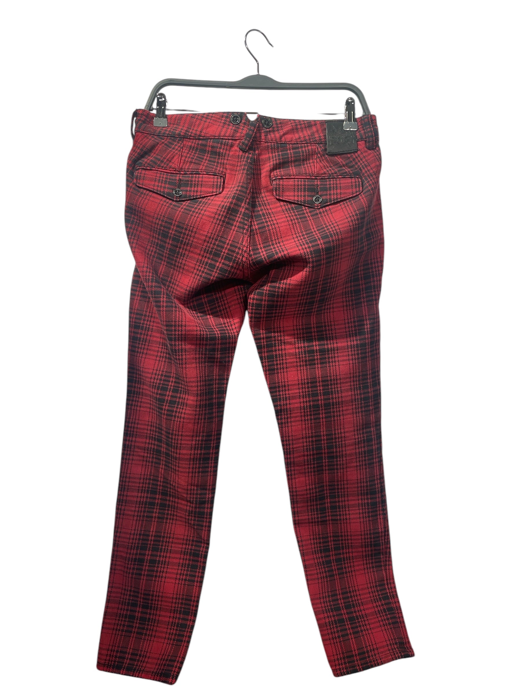RUGBY RALPHLAUREN/Skinny Pants/29/Plaid/Cotton/RED/ view 2