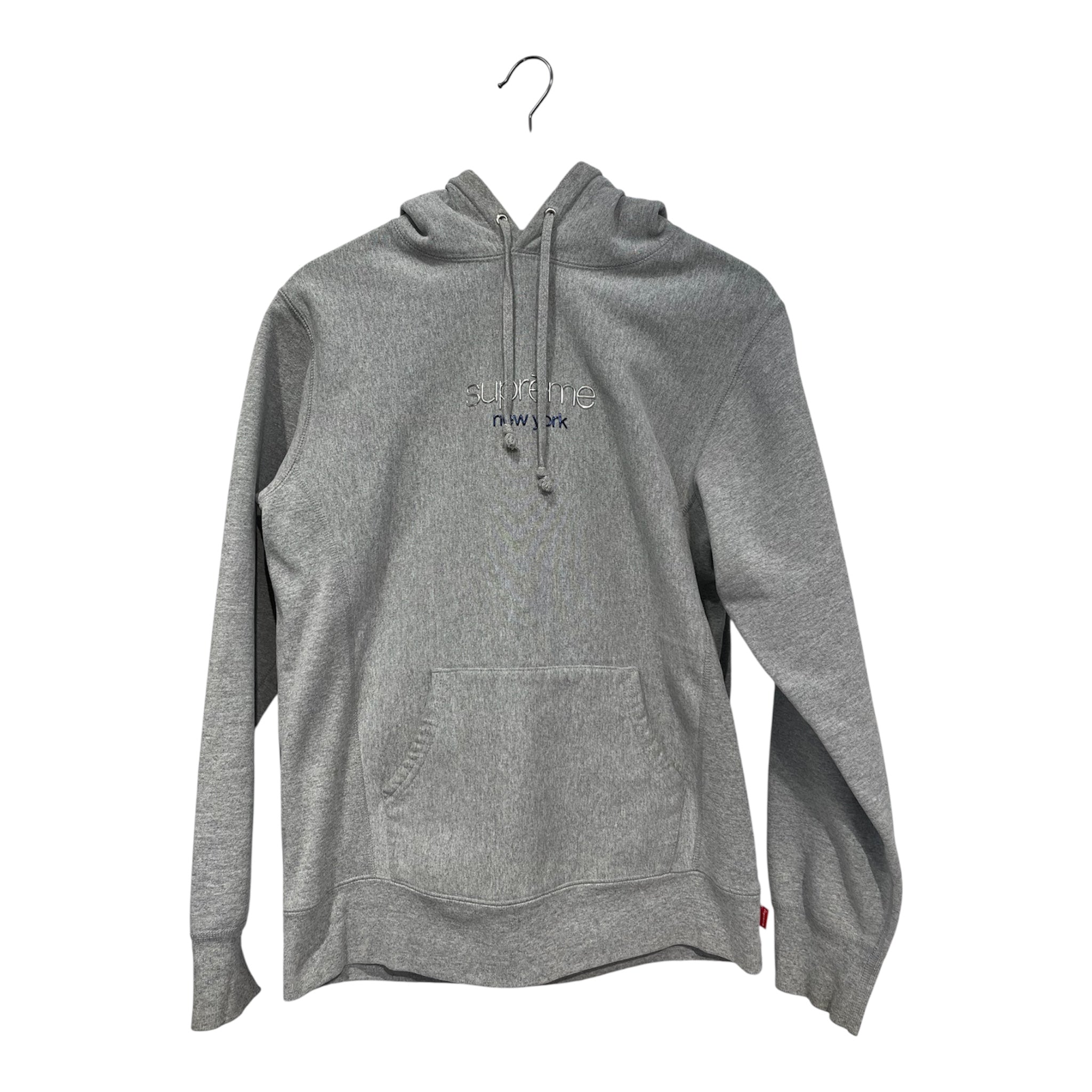 Supreme/Hoodie/M/Cotton/GRY/NEW YORK BLUE FRONT LOGO view 1