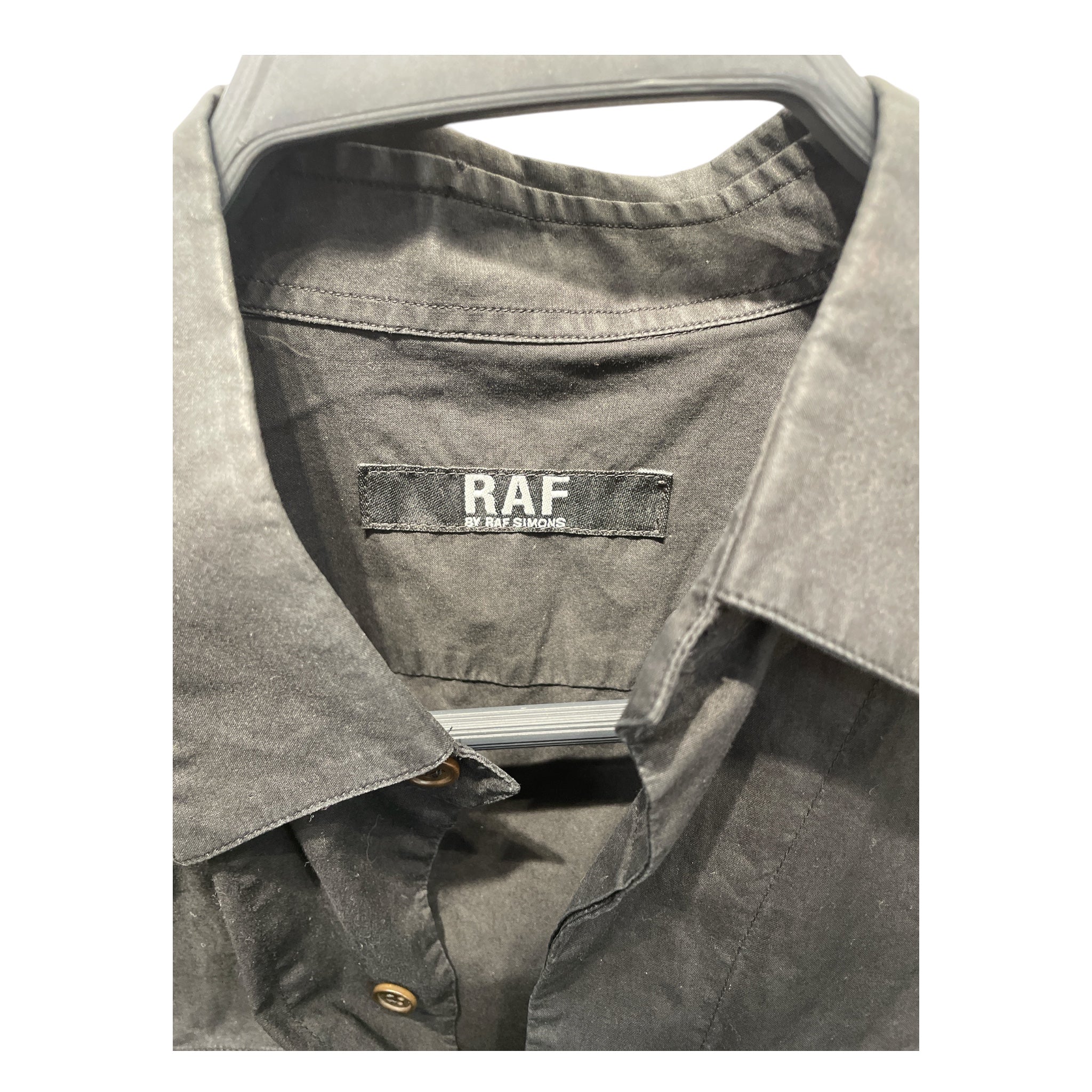 RAF SIMONS/LS Shirt/48/Cotton/BLK/PATCHWORK SLEEVE view 3