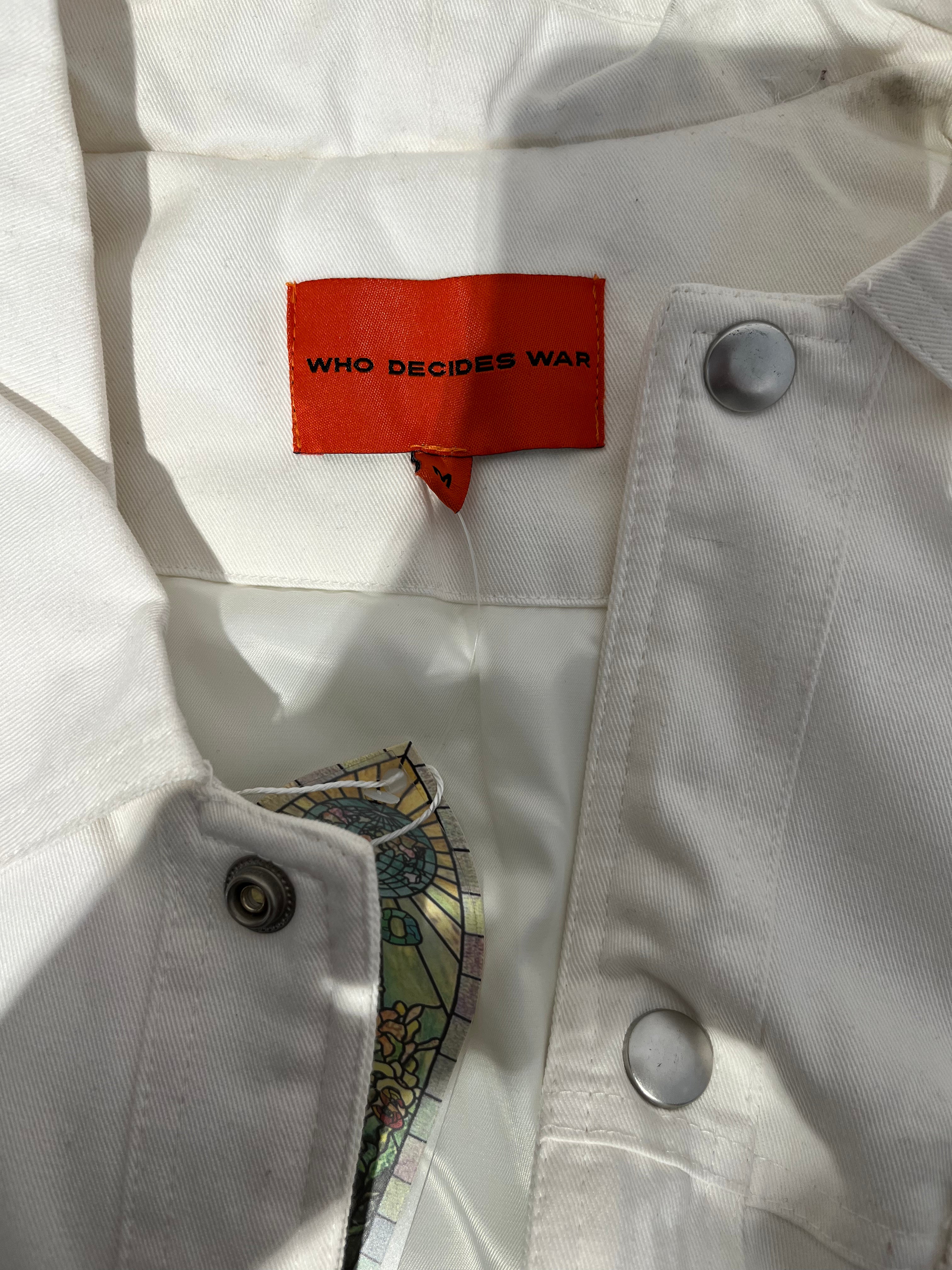 WHO DECIDES WAR/Vest/M/Cotton/WHT/POCKET WORK VEST view 3