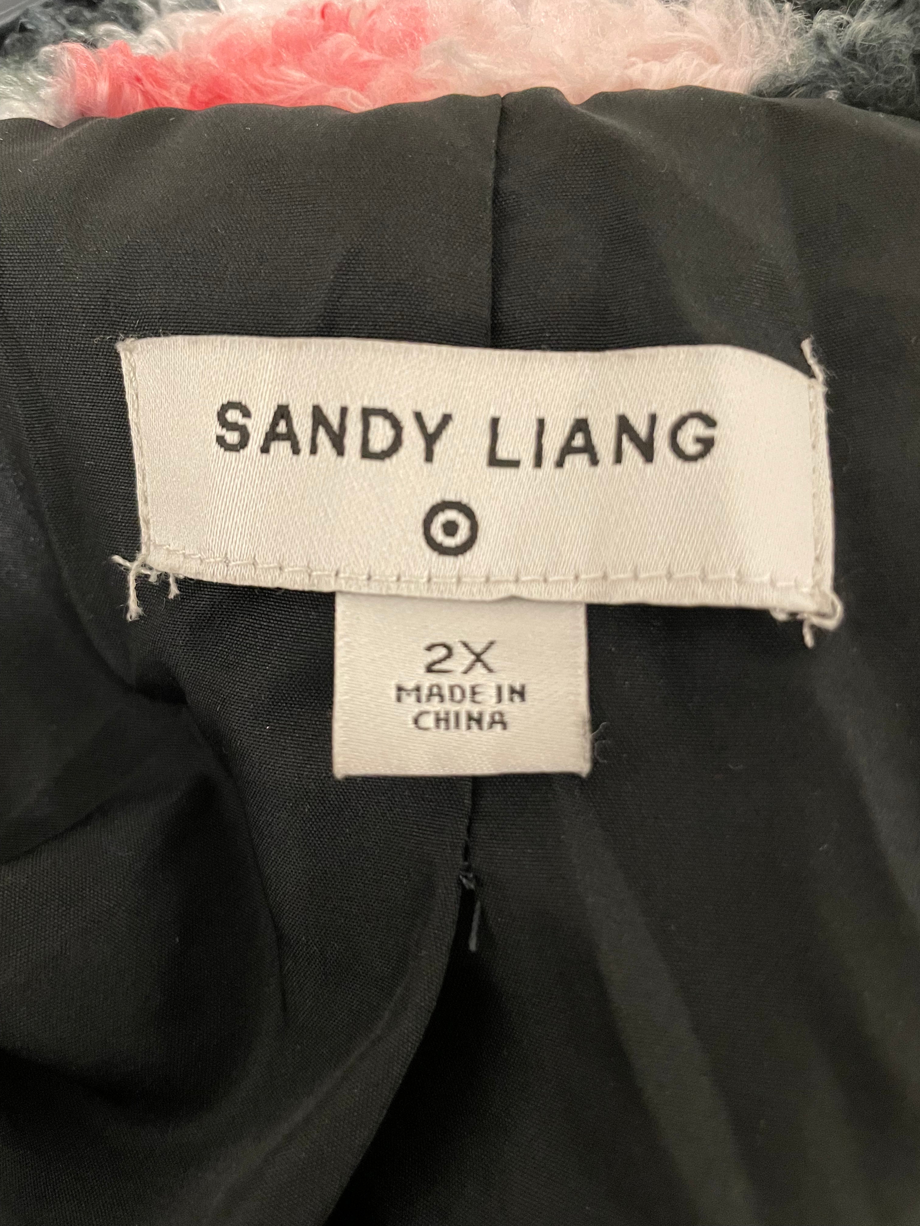 Sandy Liang/Fleece Jkt/XXL/Floral Pattern/Polyester/BLK/quarter zip view 3
