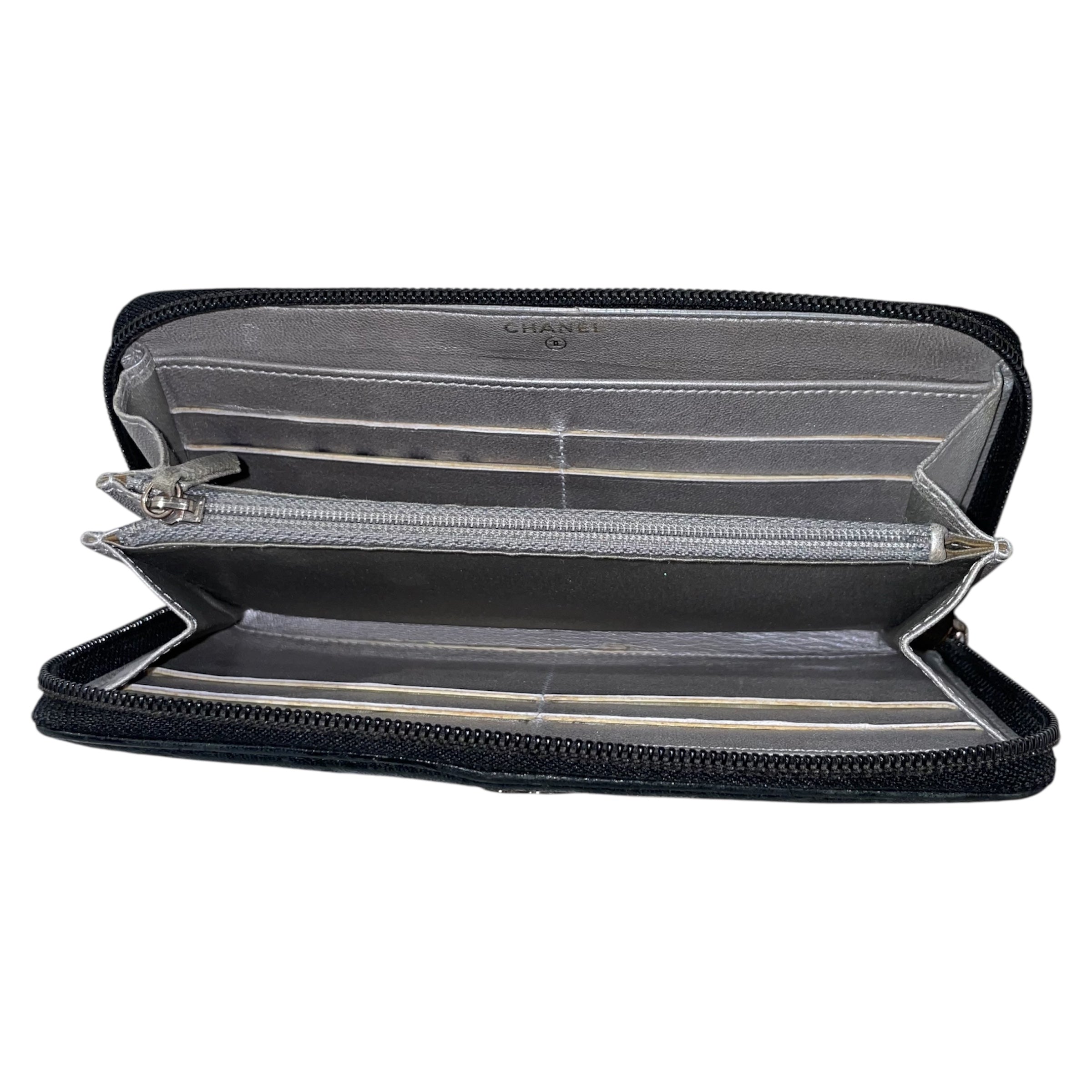 CHANEL/Long Wallet/Leather/BLK/Chanel Camellia long wallet view 4
