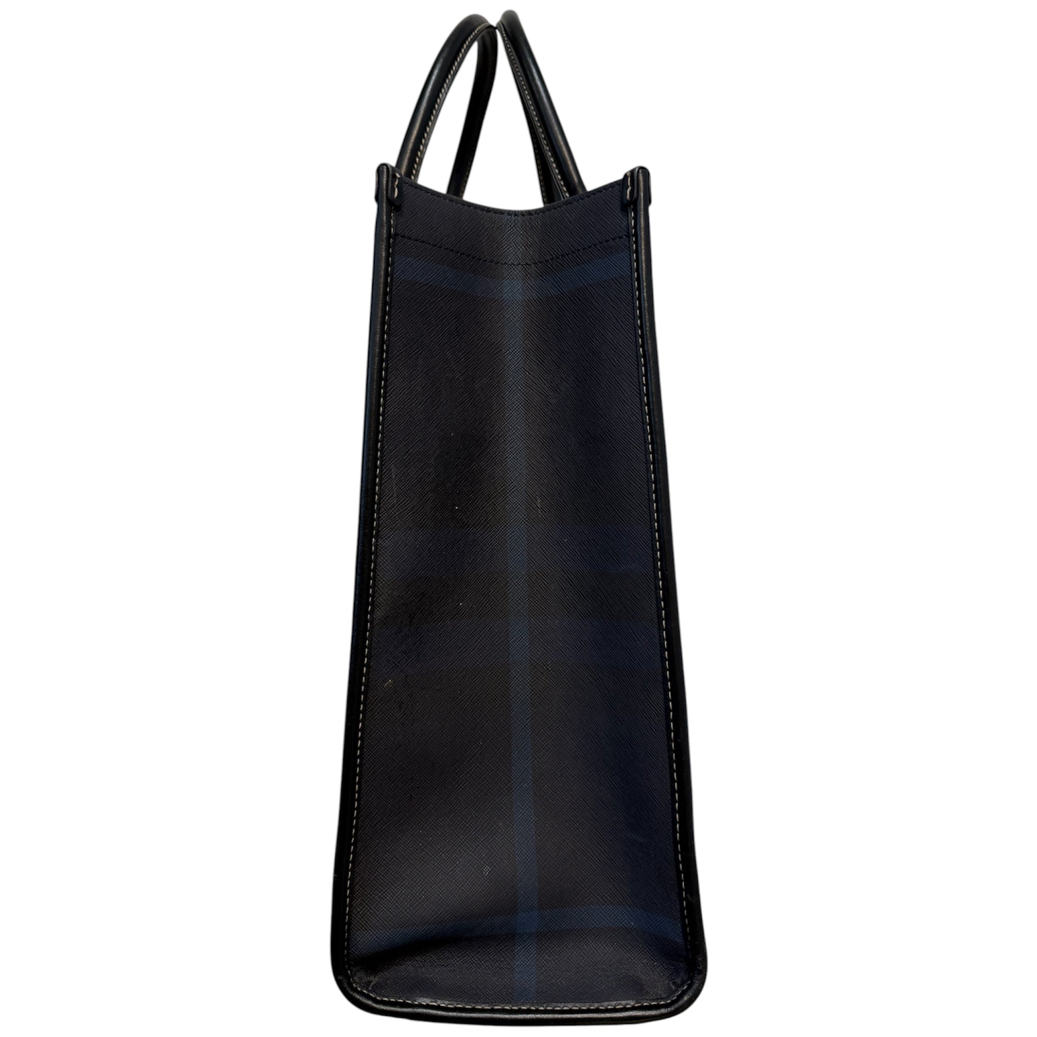 BURBERRY/Tote Bag/Plaid/Leather/NVY/Denny Check-E Tote Bag view 2