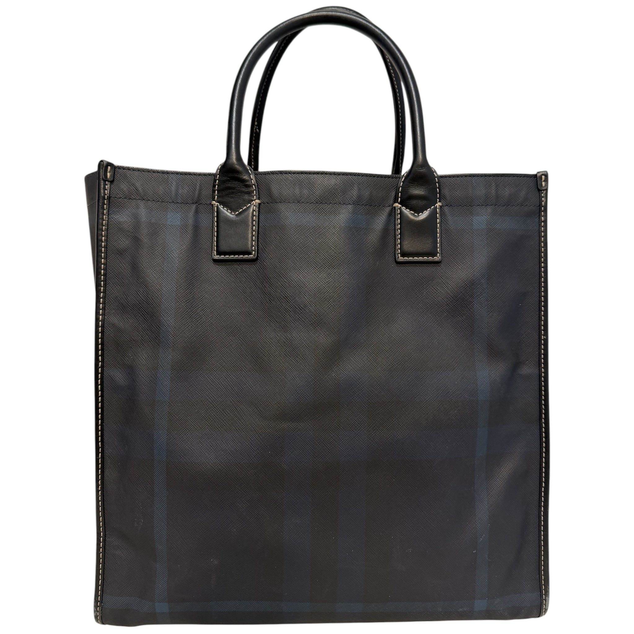 BURBERRY/Tote Bag/Plaid/Leather/NVY/Denny Check-E Tote Bag view 3