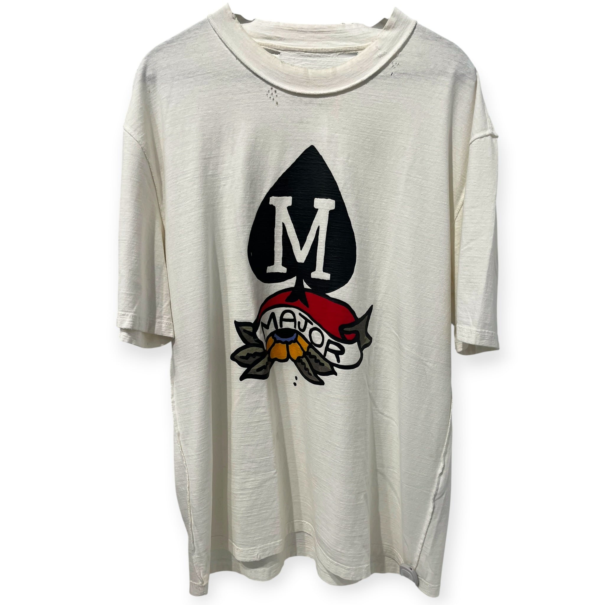 Maison Margiela/T-Shirt/44/Cotton/WHT/Graphic/2019 M MAJOR SPADE DISTRESS view 1