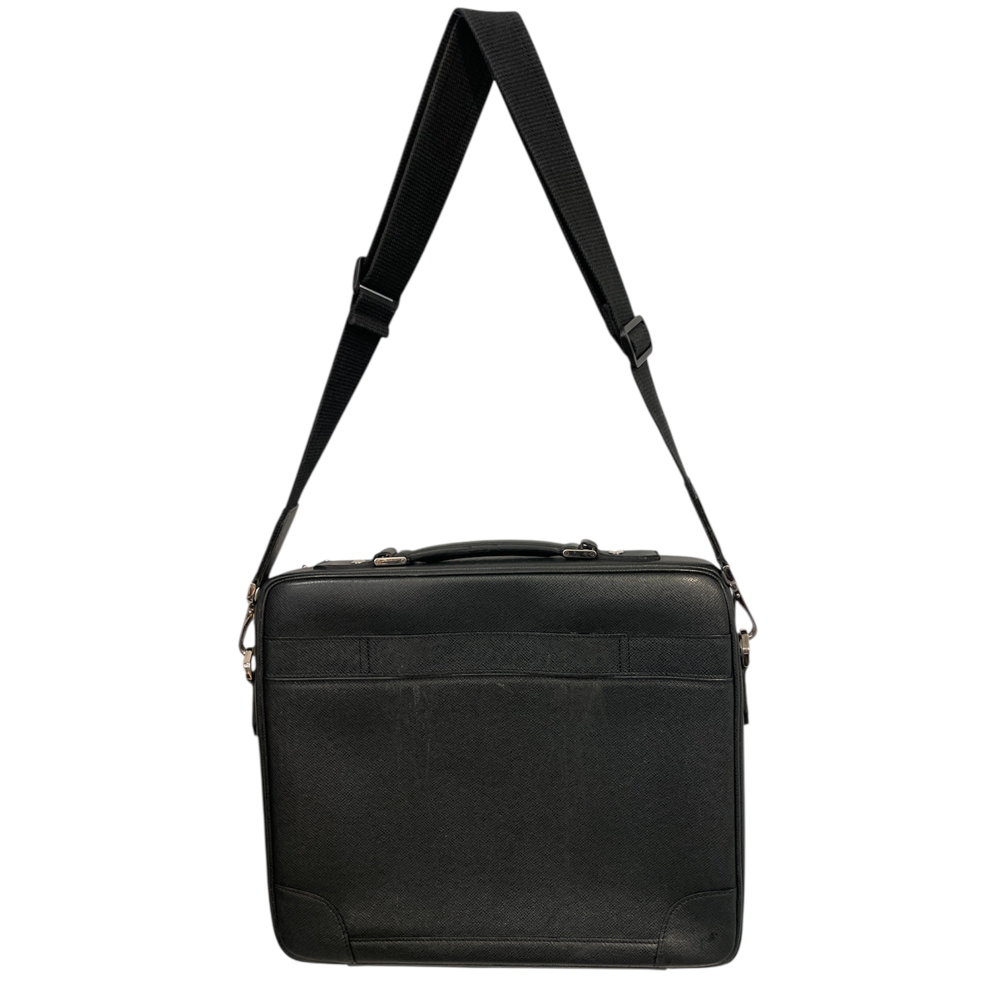 LOUIS VUITTON/Briefcase/Leather/BLK/LV BLK BRIEF CASE W STRAP view 6