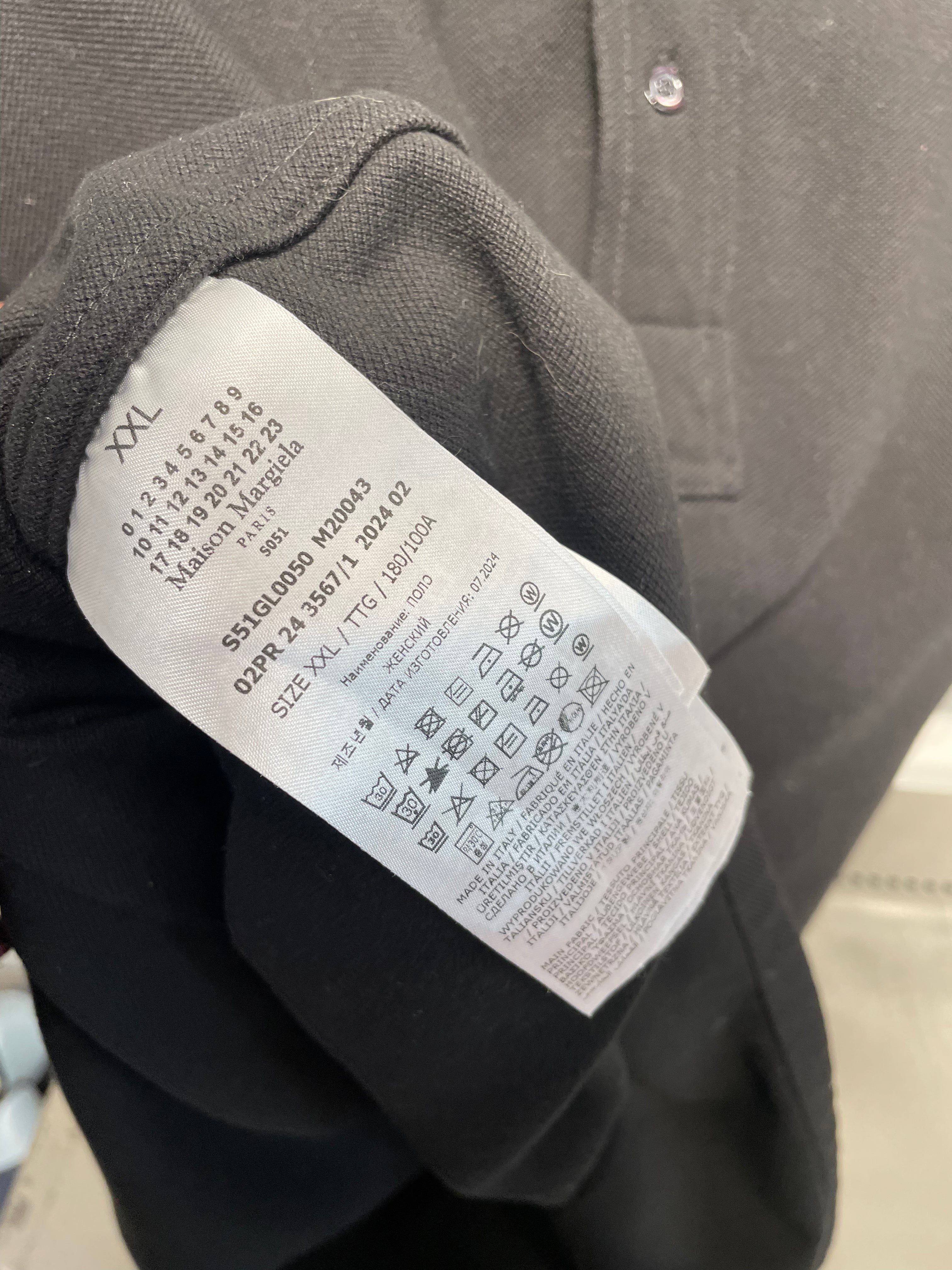 Maison Margiela/Polo Shirt/XXL/Cotton/BLK/OVERSIZED POLO view 4