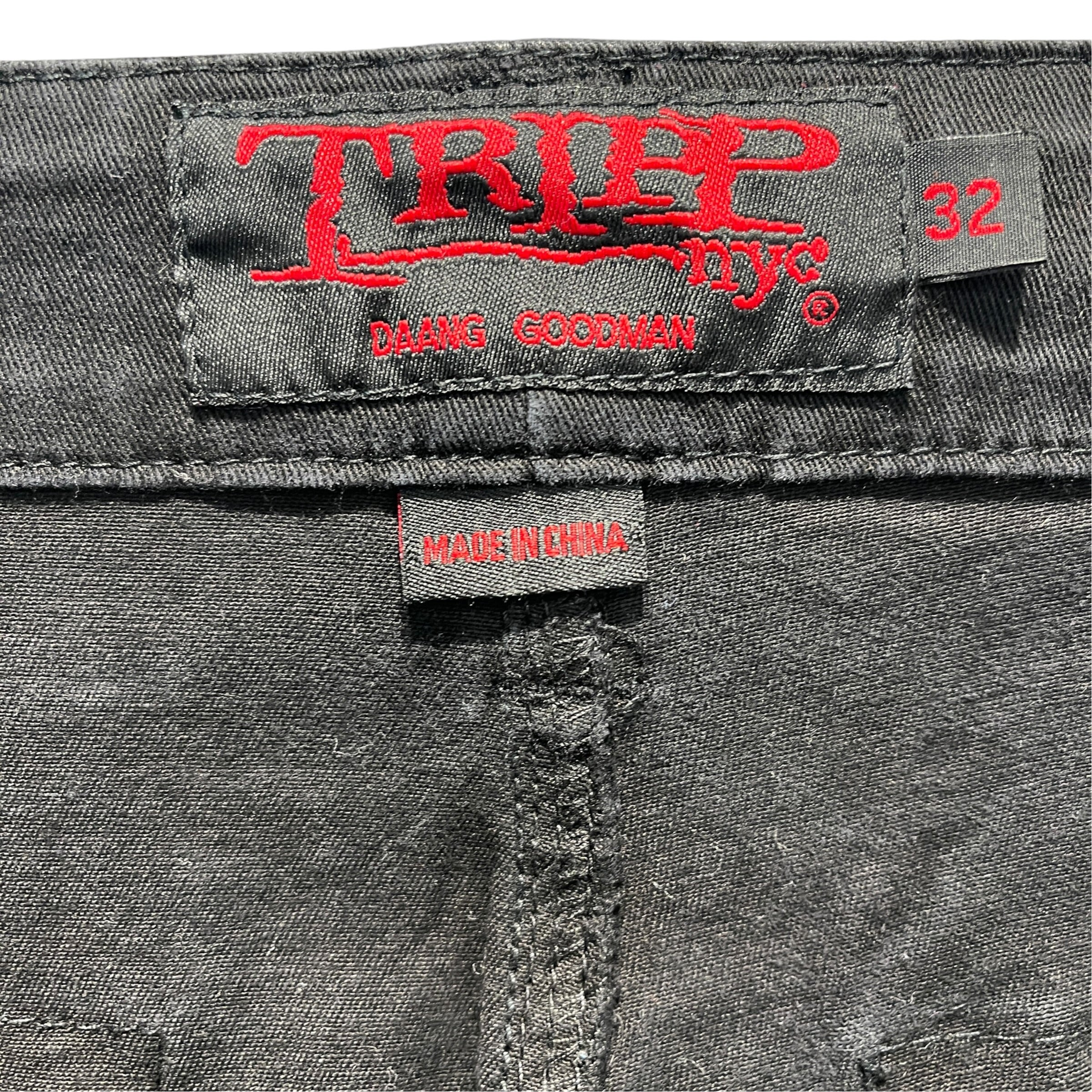 TRIPP NYC/Skinny Pants/32/Cotton/BLK/silver button bondage pant view 3