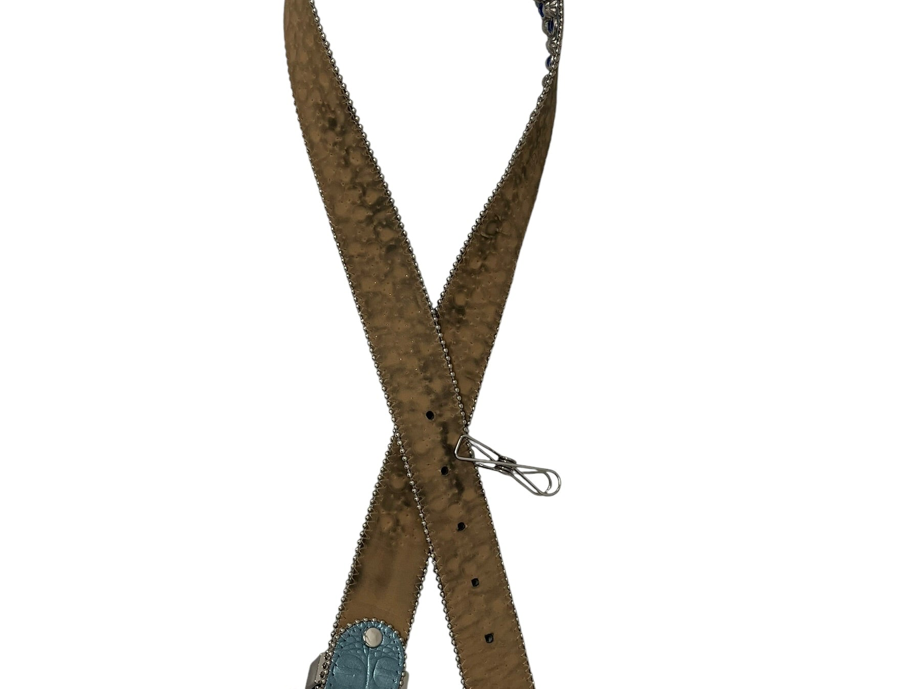 b.b.simon/Belt/Leather/BLU/BLUE & SILVER STUDS view 5