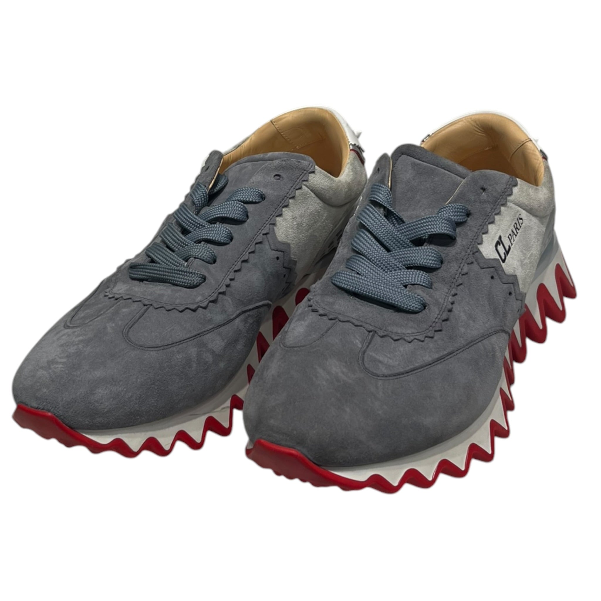 Christian Louboutin/Low-Sneakers/US 11/Suede/GRY/LOUBISHARK GRY/WHT/RED view 1