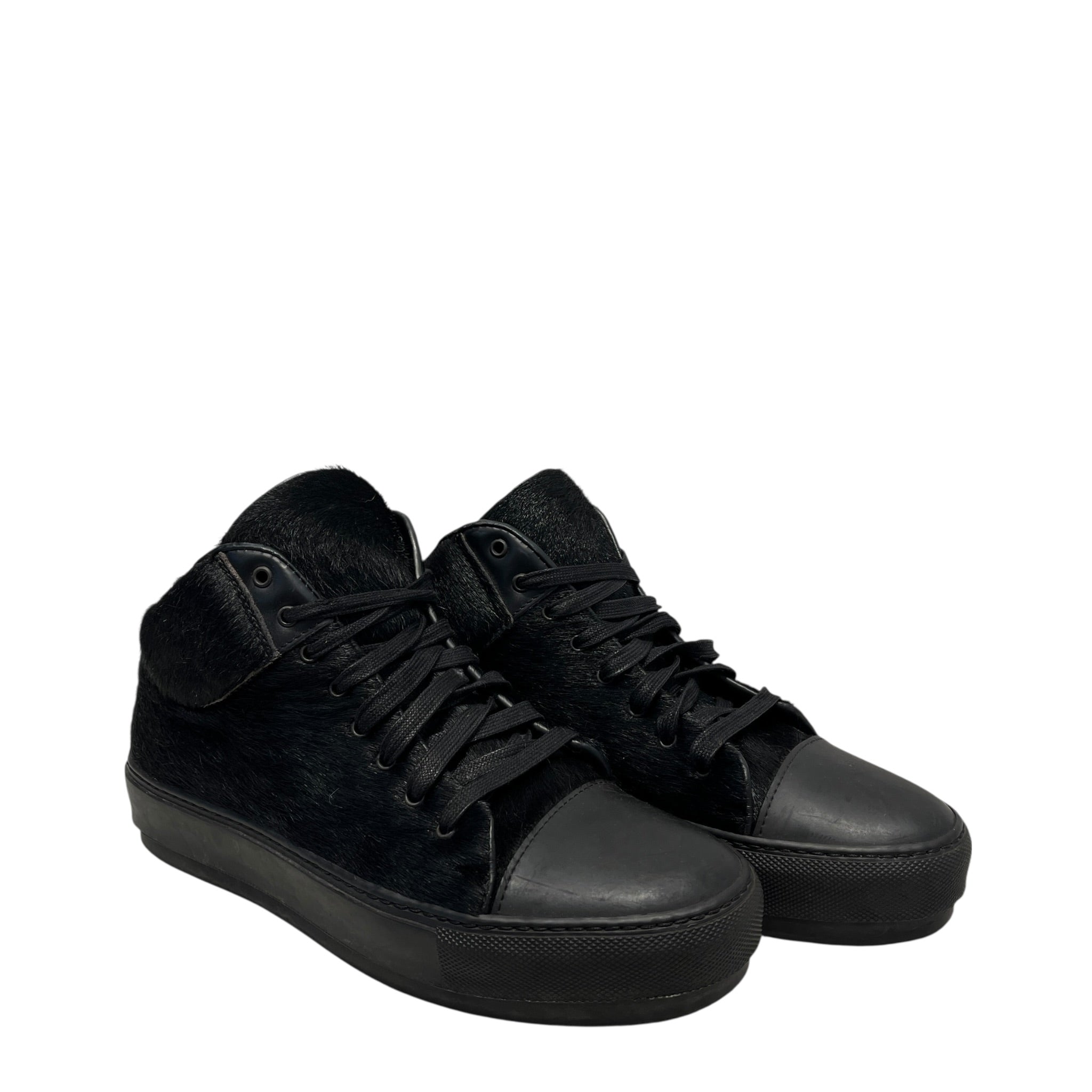 Acne Studios/Hi-Sneakers/US 7/Mohair/BLK/Patent/Cleo Calf Pony Hair Hi Sneaker view 1