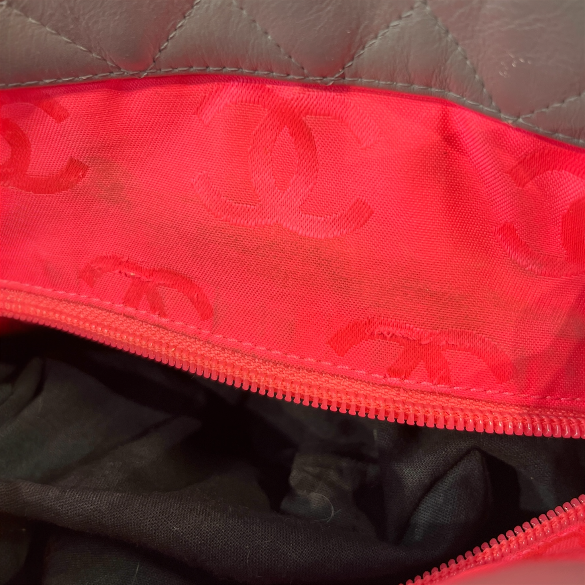 CHANEL/Tote Bag/Leather/GRY/LIGNE CAMBON SHOULDER BAG view 8