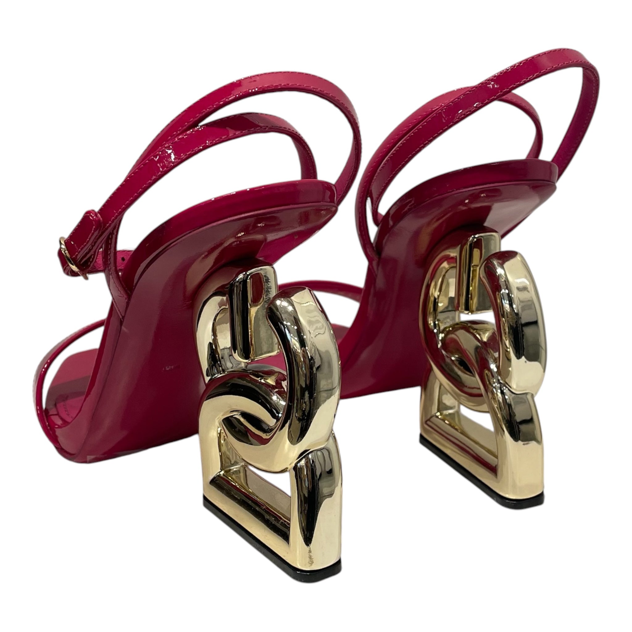 DOLCE&GABBANA/Heels/EU 38.5/Leather/PNK/PATENT LEATHER, GOLD DG HEEL view 2