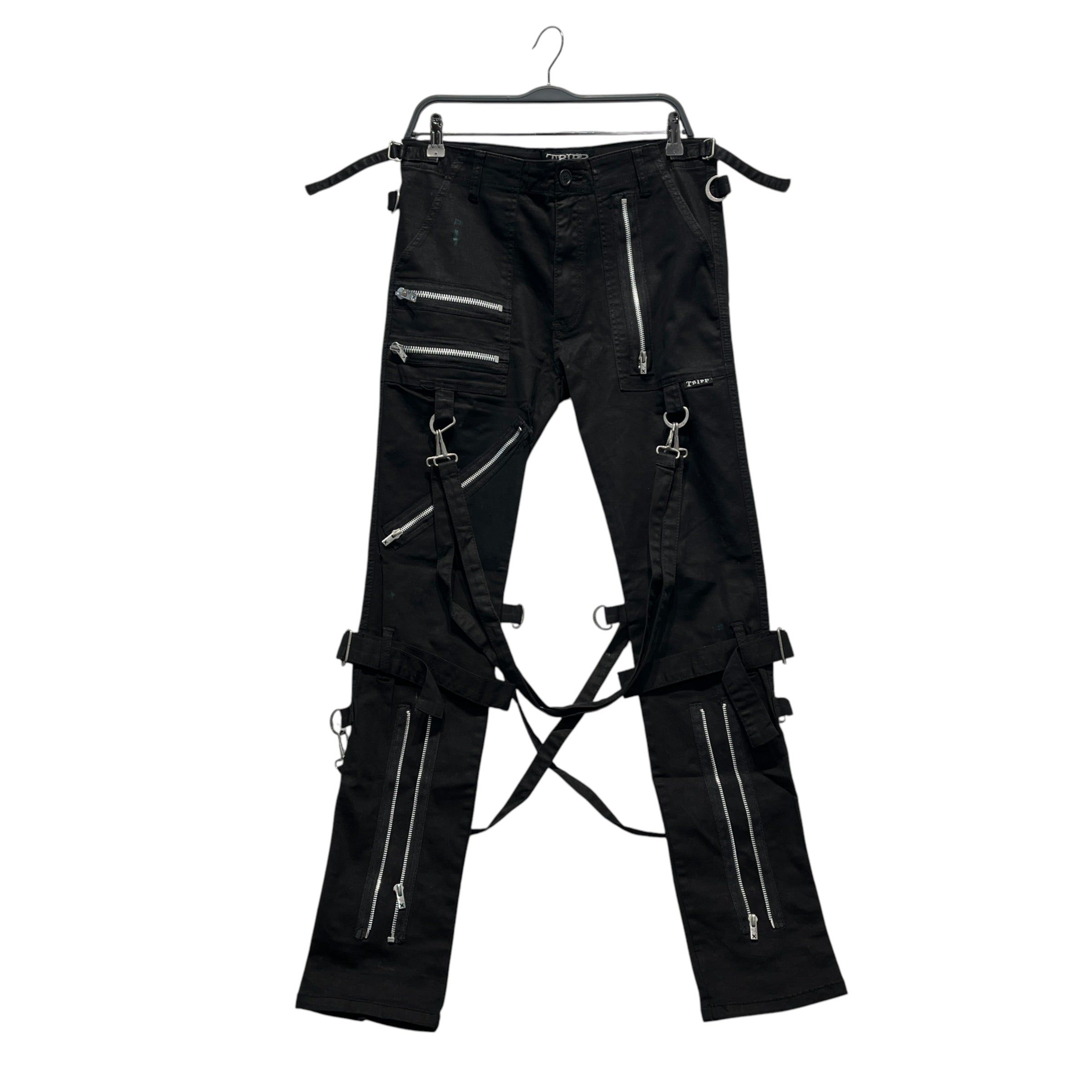TRIPP NYC/Skinny Pants/32/Cotton/BLK/black button bondage pant view 1