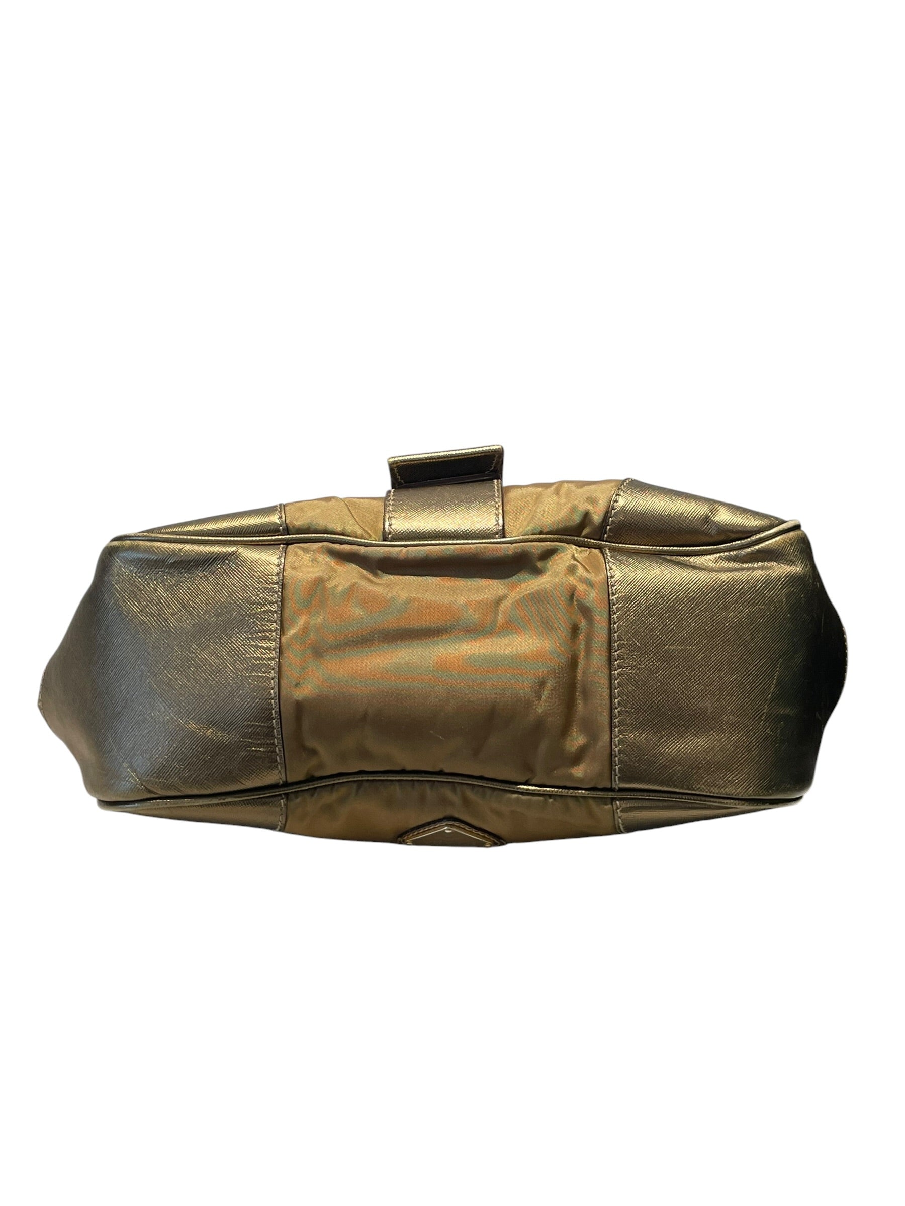 PRADA/Hand Bag/Nylon/GLD/BUCKLE HOBO SAFFIANO view 3
