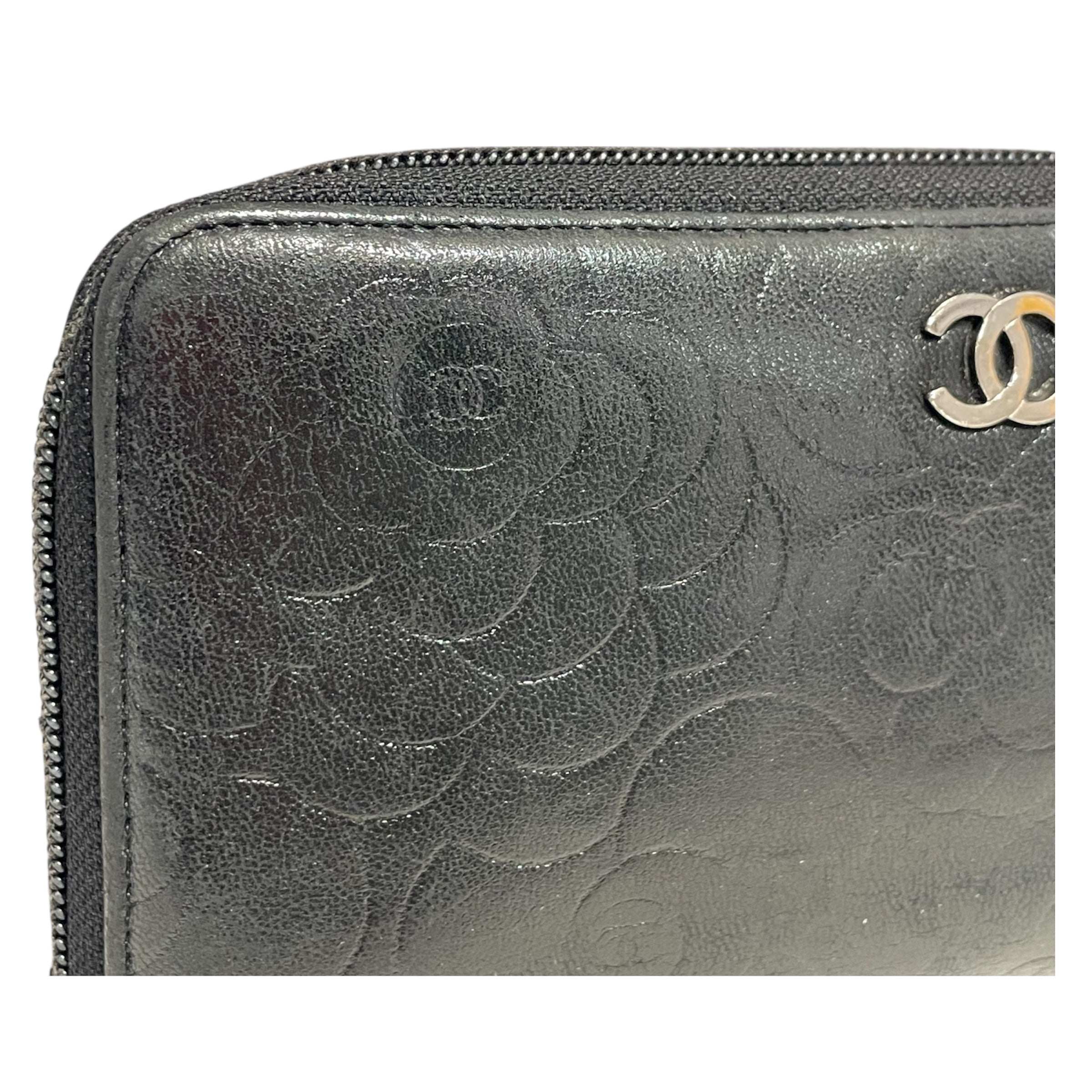 CHANEL/Long Wallet/Leather/BLK/Chanel Camellia long wallet view 6