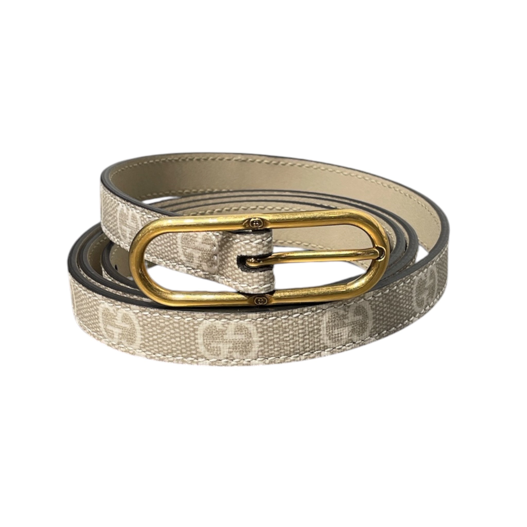GUCCI/Belt/Monogram/Leather/CRM/GG Belt Oval Buckle view 1