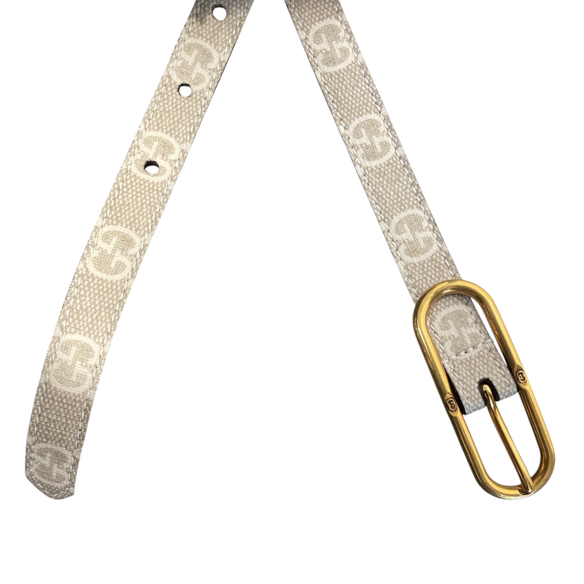 GUCCI/Belt/Monogram/Leather/CRM/GG Belt Oval Buckle view 2