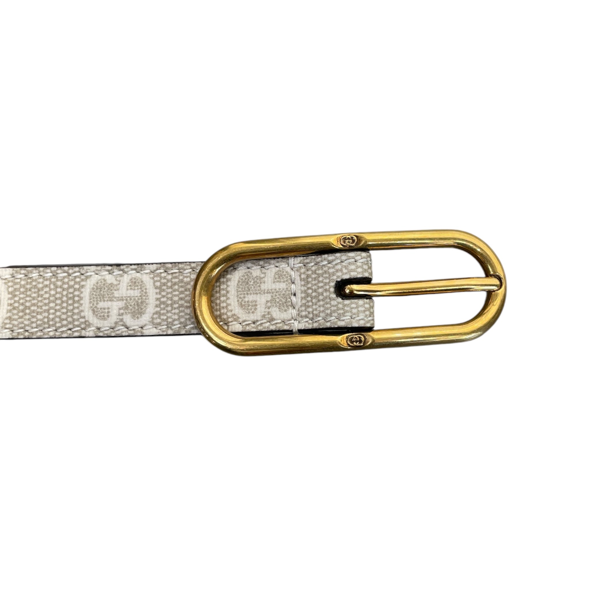GUCCI/Belt/Monogram/Leather/CRM/GG Belt Oval Buckle view 3