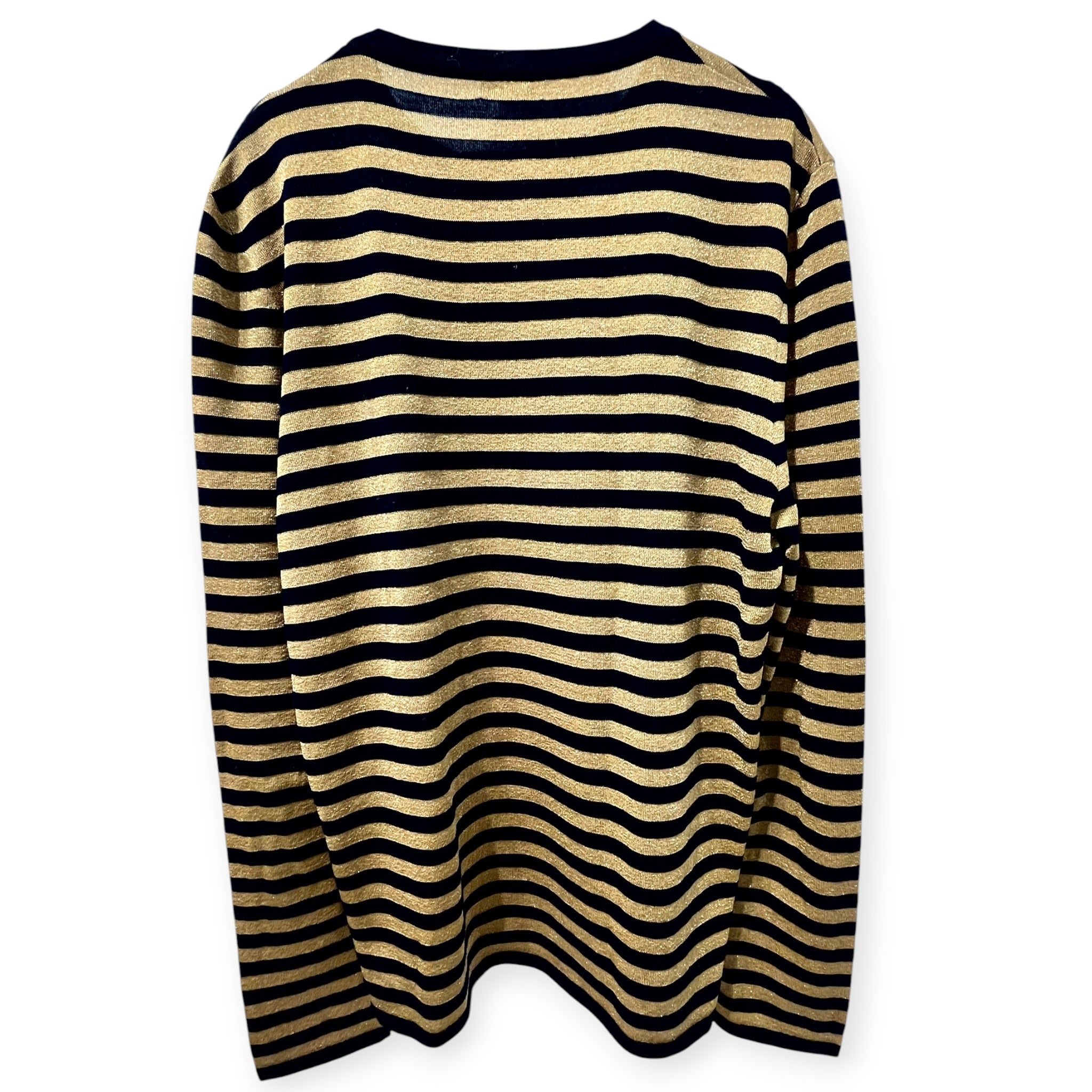 SAINT LAURENT/Sweater/L/Stripe/Cotton/GLD/STRIPED METALLIC SWEATER view 2