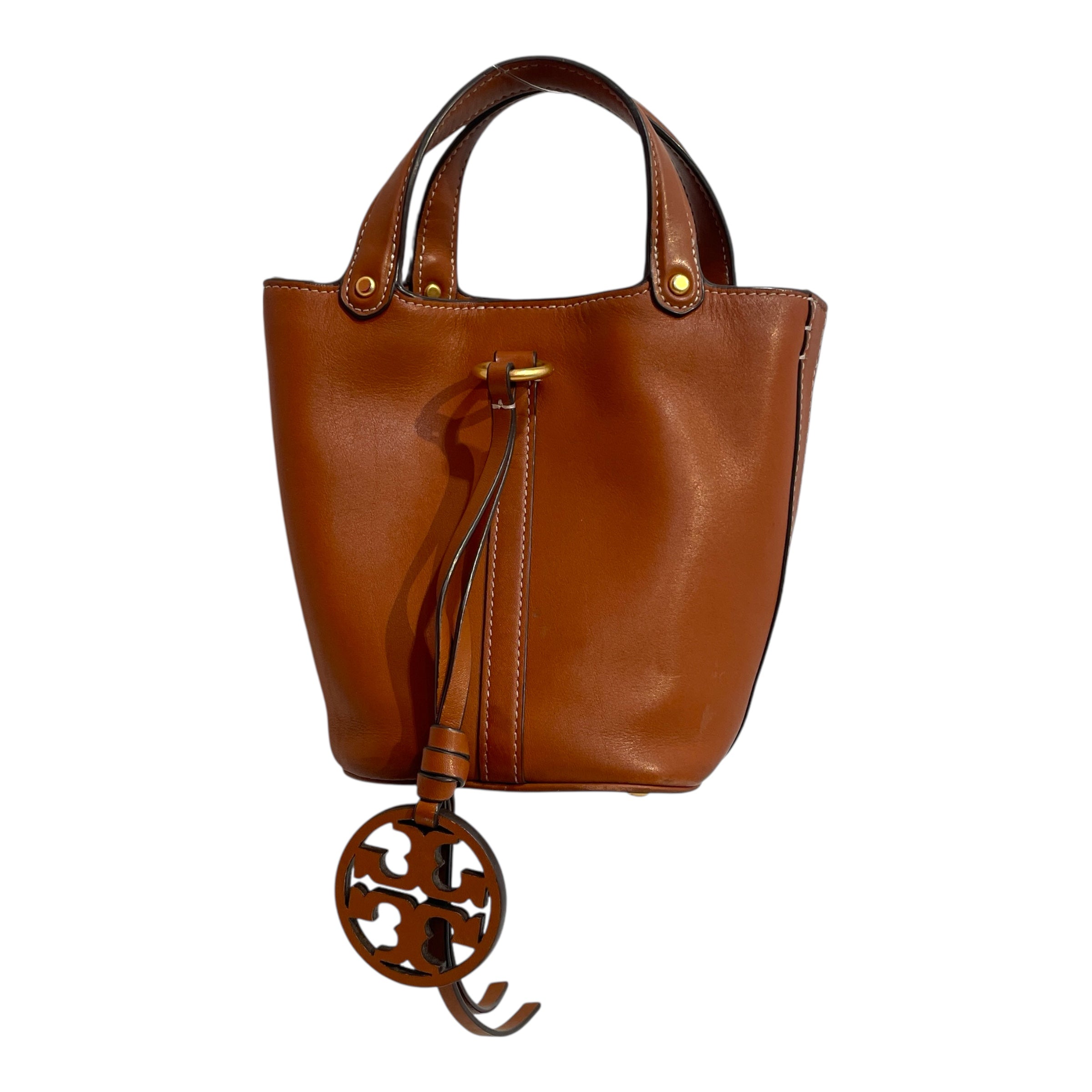 TORY BURCH/Cross Body Bag/Leather/BRW/Miller Mini Bucket Bag view 1
