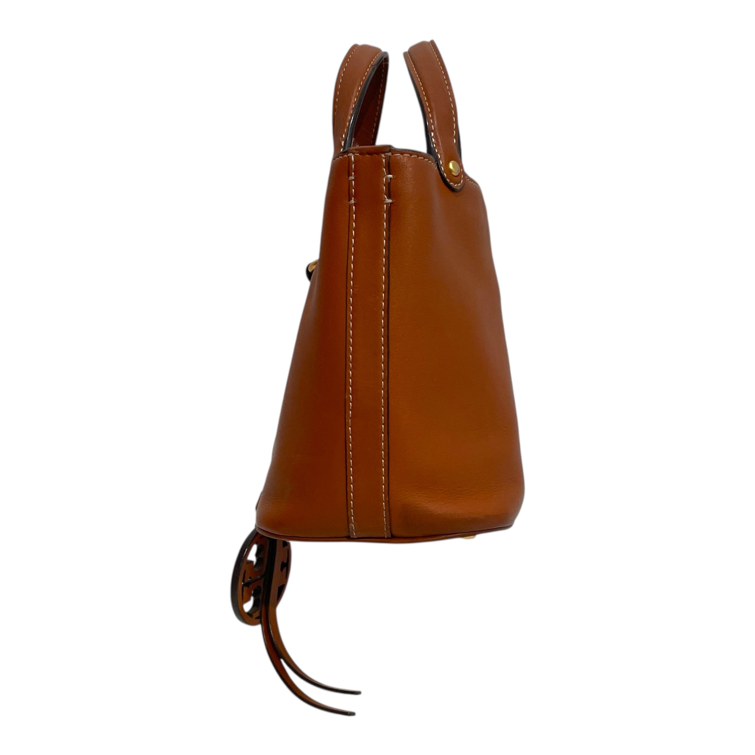 TORY BURCH/Cross Body Bag/Leather/BRW/Miller Mini Bucket Bag view 3