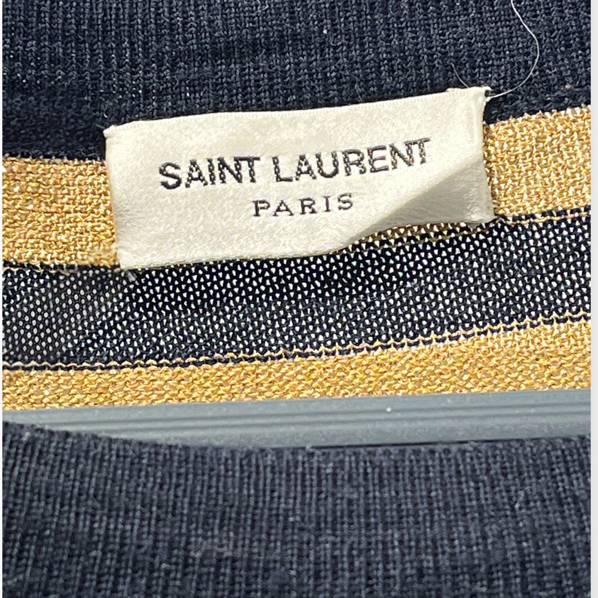 SAINT LAURENT/Sweater/L/Stripe/Cotton/GLD/STRIPED METALLIC SWEATER view 4