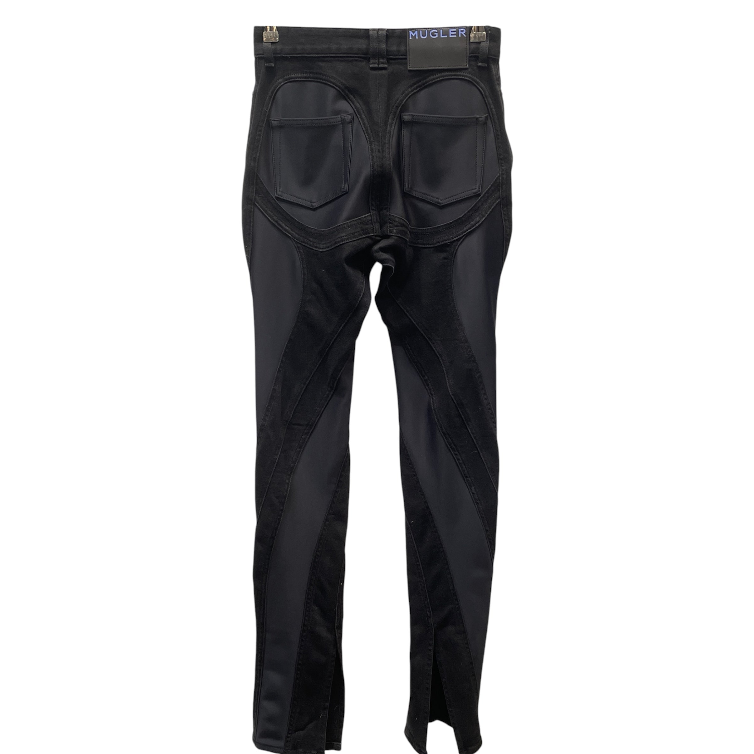 MUGLER/Skinny Pants/38/Denim/BLK/paneled skinny jeans view 1