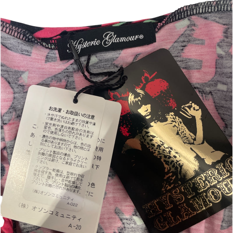 HYSTERIC GLAMOUR/T-Shirt/FREE/Pink/Rayon/All Over Print/0103CT14939