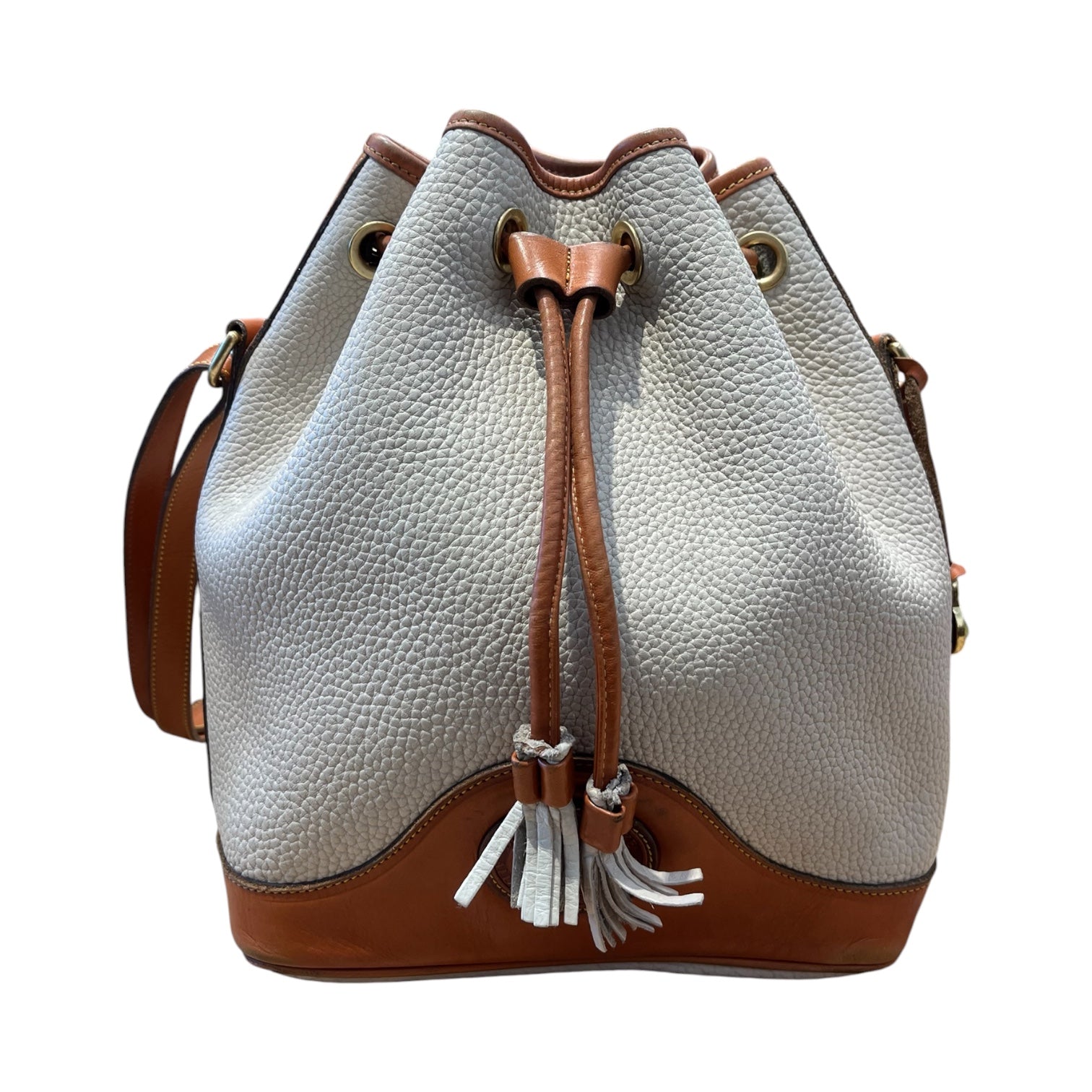 Dooney & Bourke/Hand Bag/Leather/CRM/drawstring closure view 1