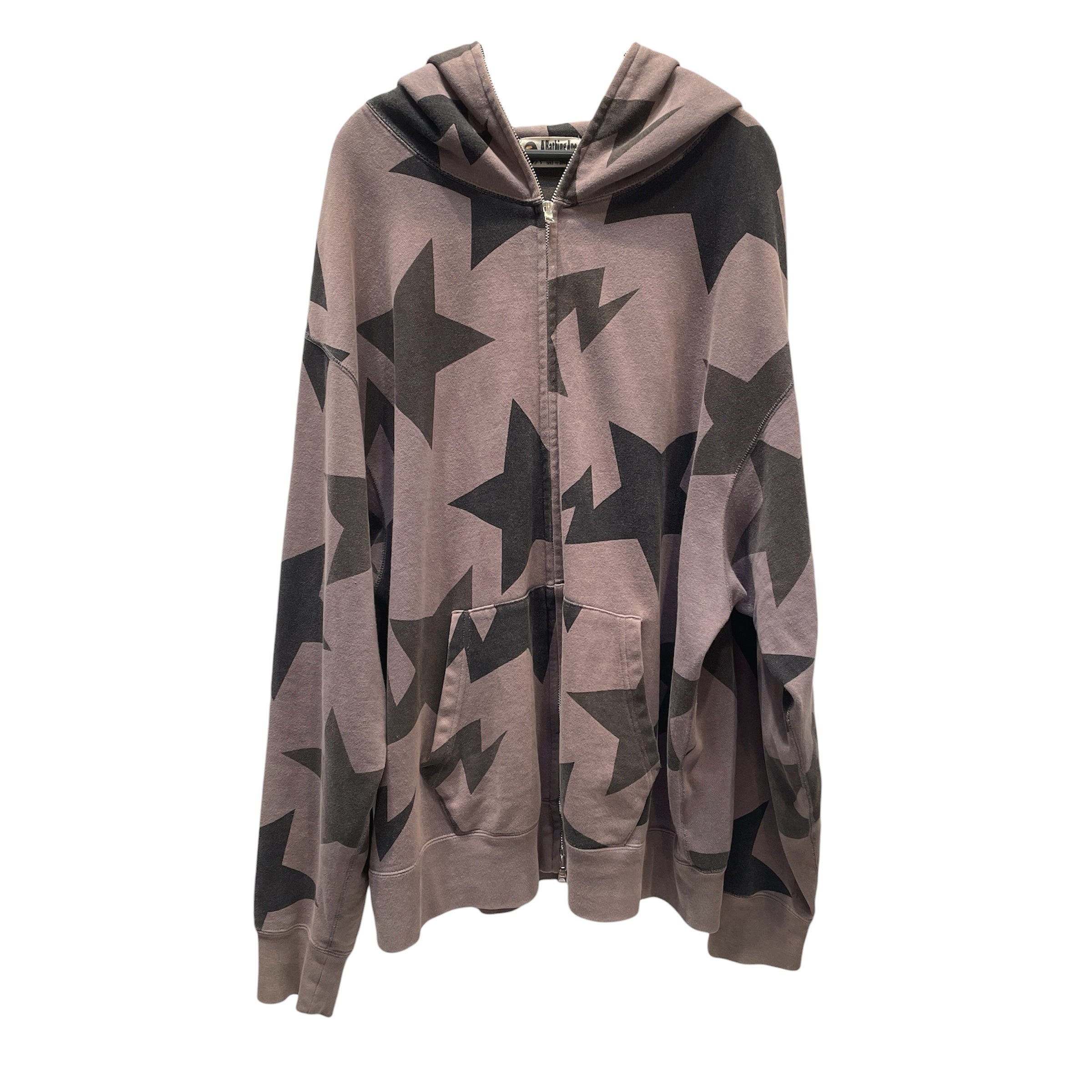 A BATHING APE/Zip Up Hoodie/XXL/Monogram/Cotton/GRY/STARS ALL OVER view 1