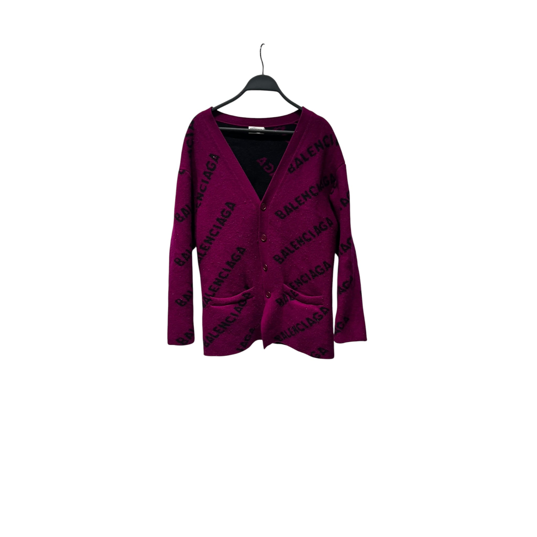 BALENCIAGA/Cardigan/M/Monogram/Wool/PPL/2021 Intarsia Cardigan view 1