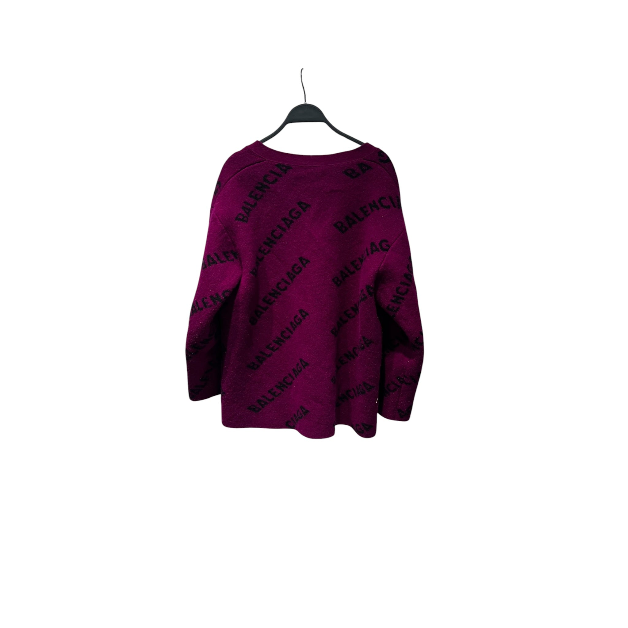 BALENCIAGA/Cardigan/M/Monogram/Wool/PPL/2021 Intarsia Cardigan view 2