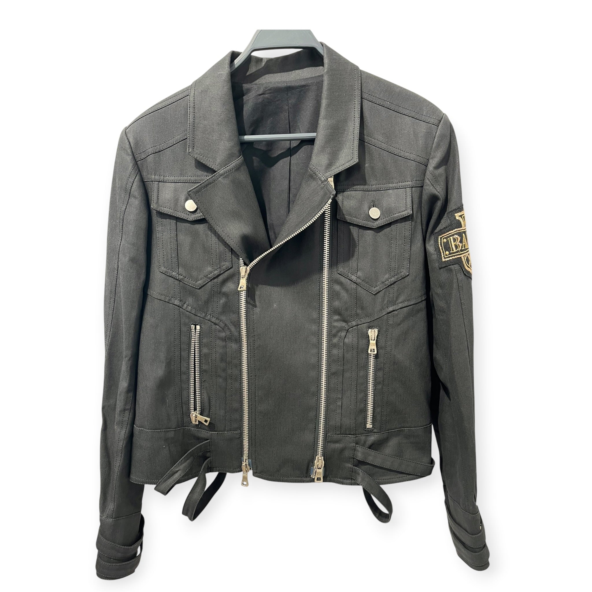 BALMAIN/Jacket/50/Cotton/BLK/2018 CREST BIKER view 1
