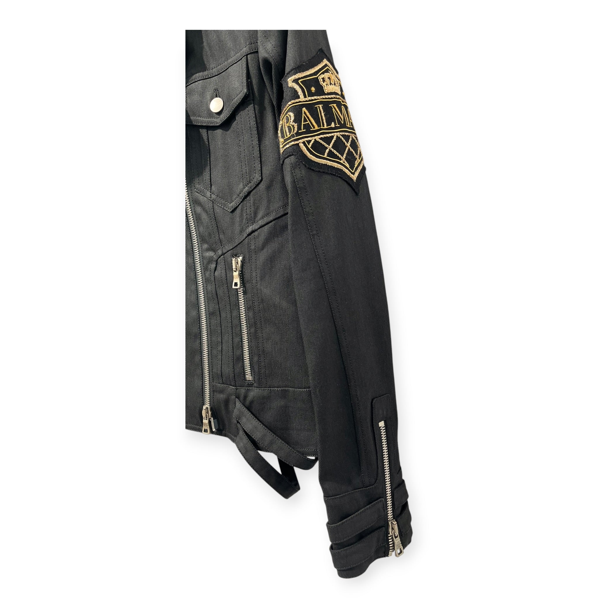 BALMAIN/Jacket/50/Cotton/BLK/2018 CREST BIKER view 3