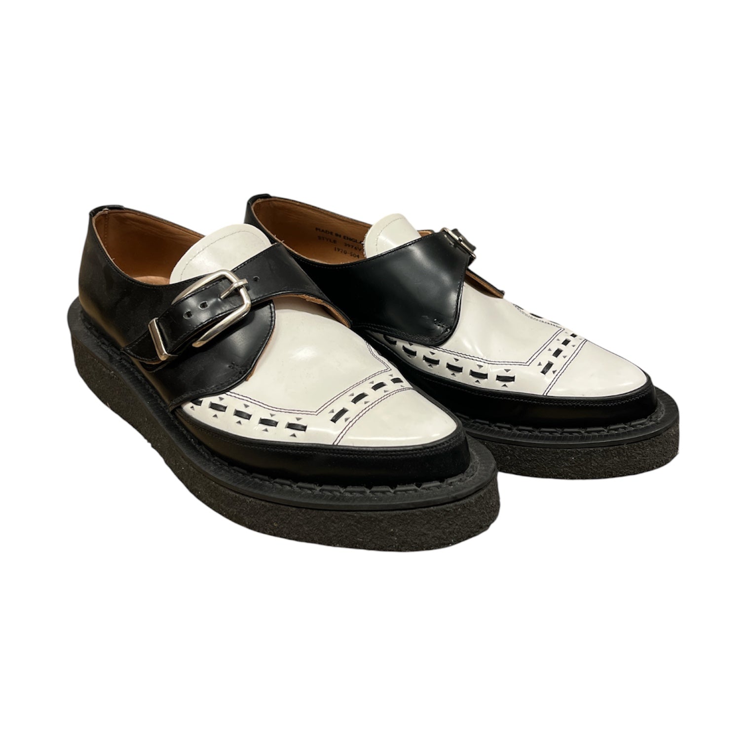 GEORGE COX/Dress Shoes/US 9/Leather/WHT/B&W Creepers view 1