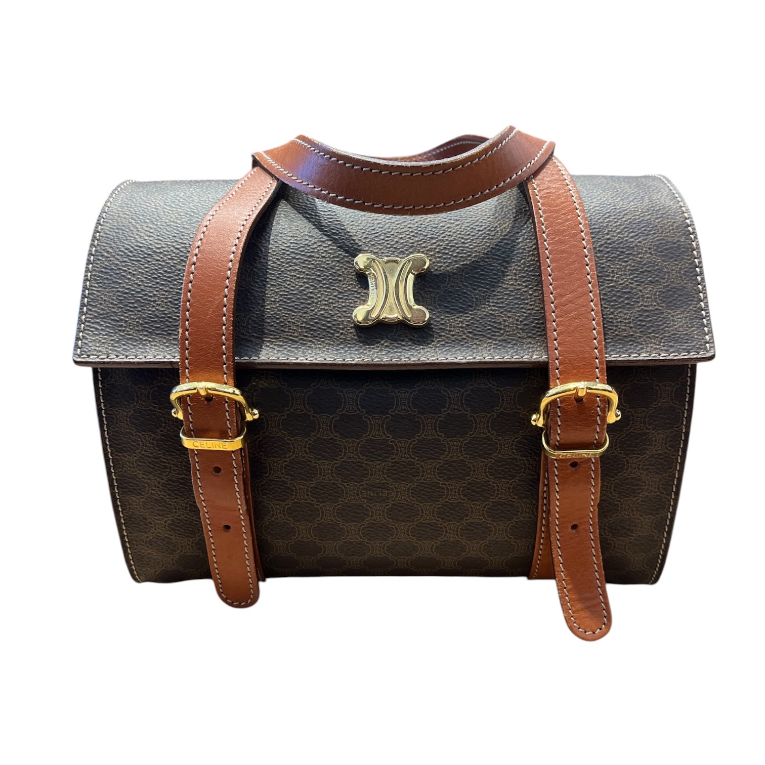 CELINE/Hand Bag/Monogram/Leather/BRW/MACADAM TRIOMPHE BAG view 1