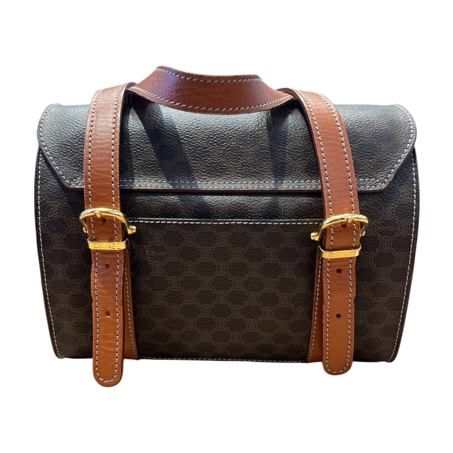 CELINE/Hand Bag/Monogram/Leather/BRW/MACADAM TRIOMPHE BAG view 2