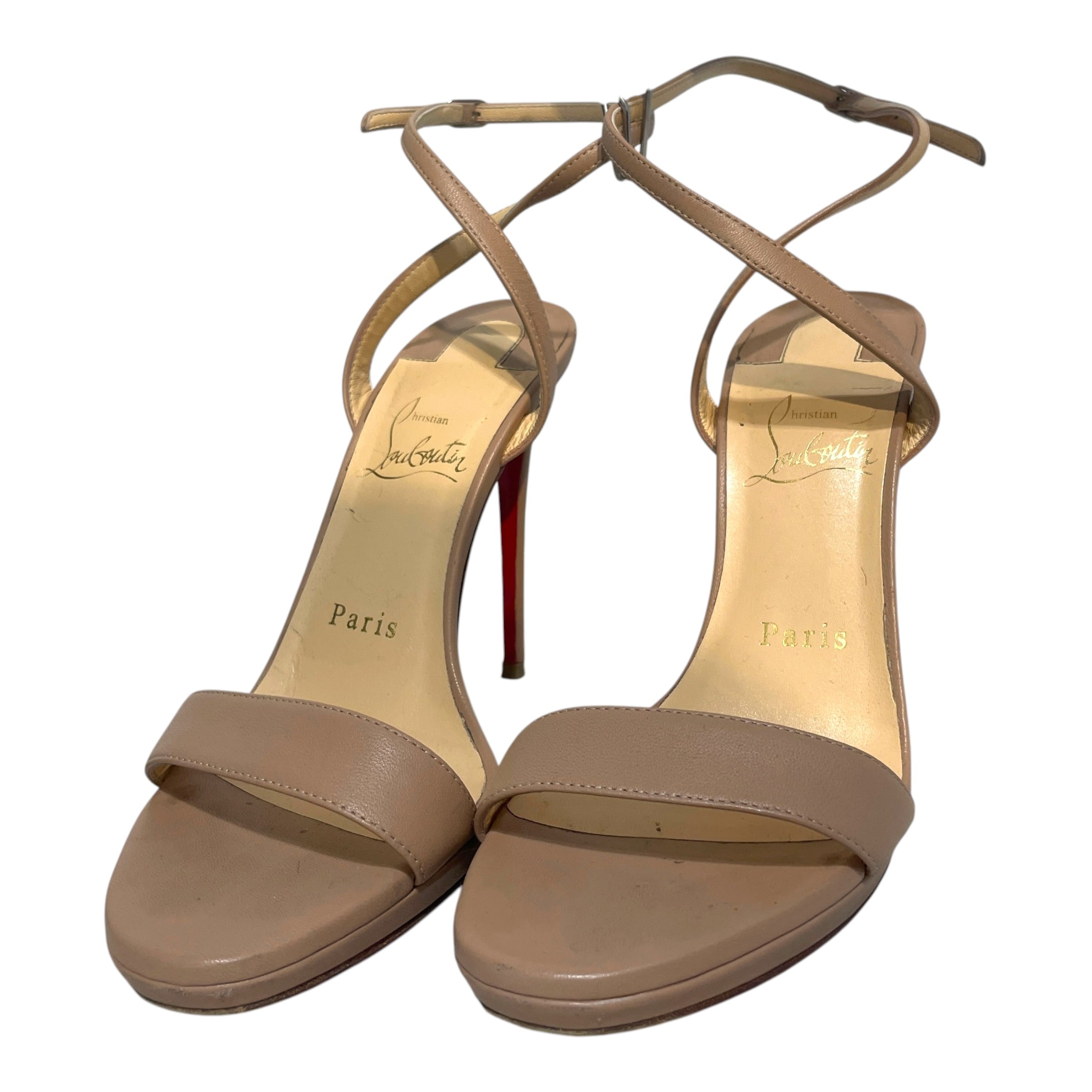 Christian Louboutin/Heels/EU 36.5/Leather/BEG/Open-Toe/Loubigirl Sandal view 2