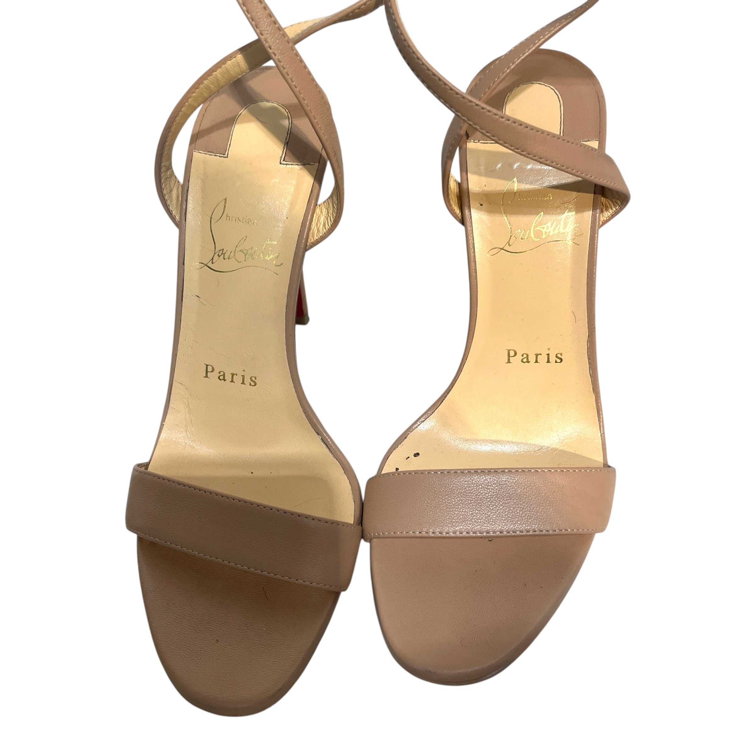 Christian Louboutin/Heels/EU 36.5/Leather/BEG/Open-Toe/Loubigirl Sandal view 3
