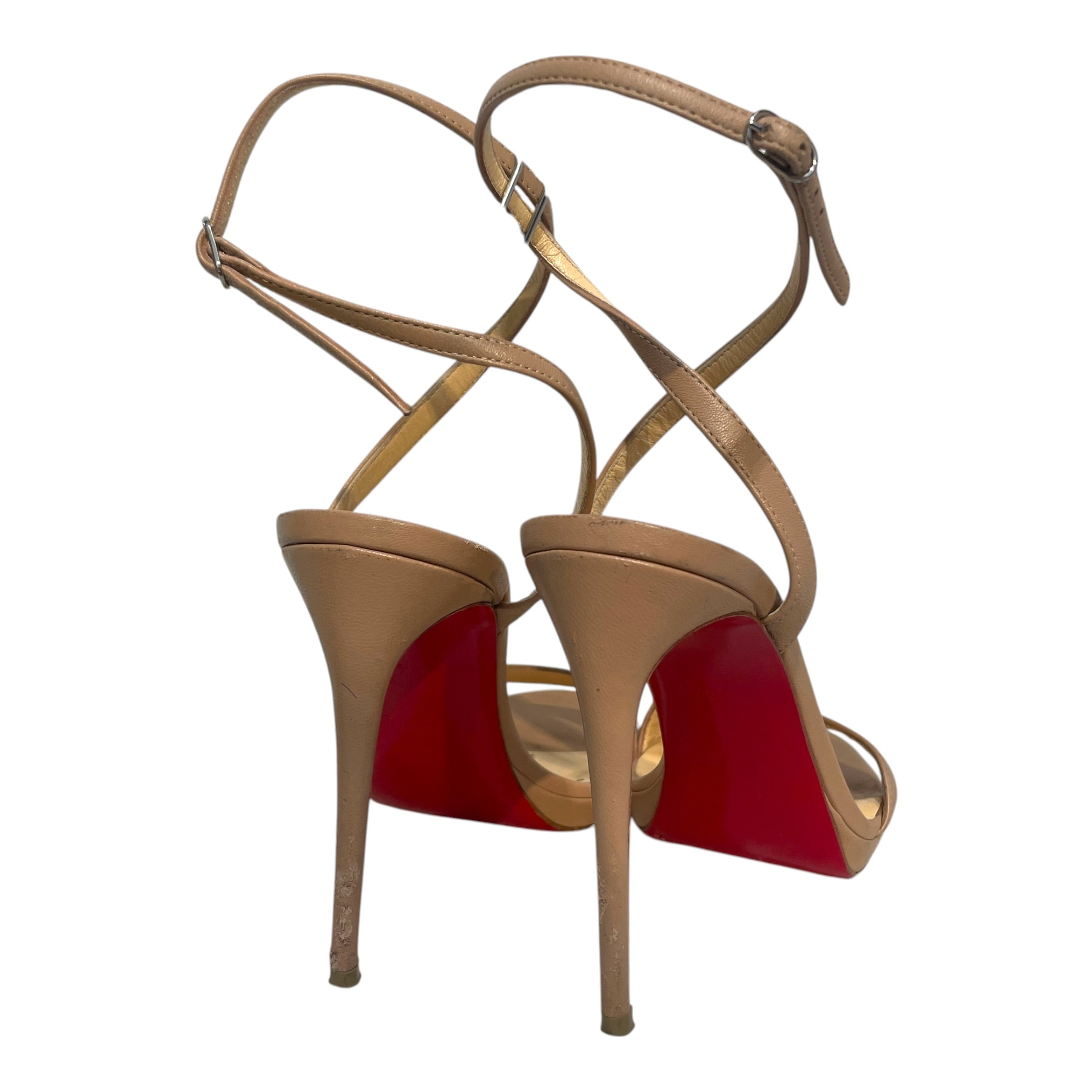 Christian Louboutin/Heels/EU 36.5/Leather/BEG/Open-Toe/Loubigirl Sandal view 4