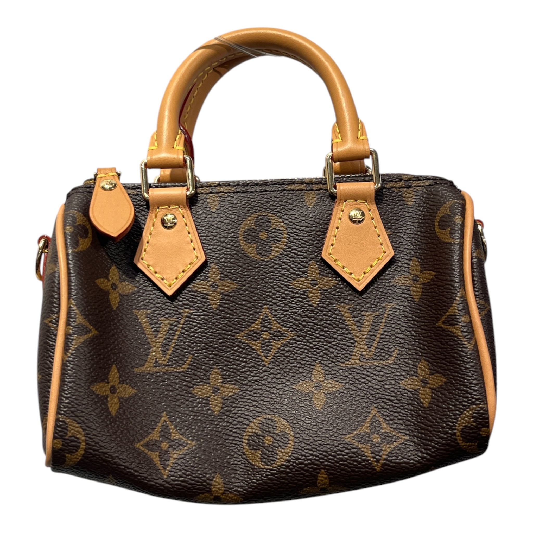 LOUIS VUITTON/Cross Body Bag/Monogram/Leather/BRW/NANO SPEEDY view 3
