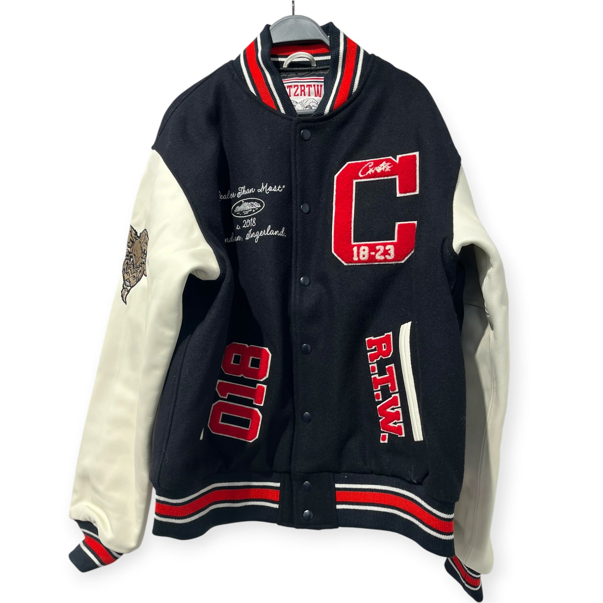 Corteiz/Baseball Jkt/L/Wool/NVY/GOAT LEATHER VARSITY JKT view 1